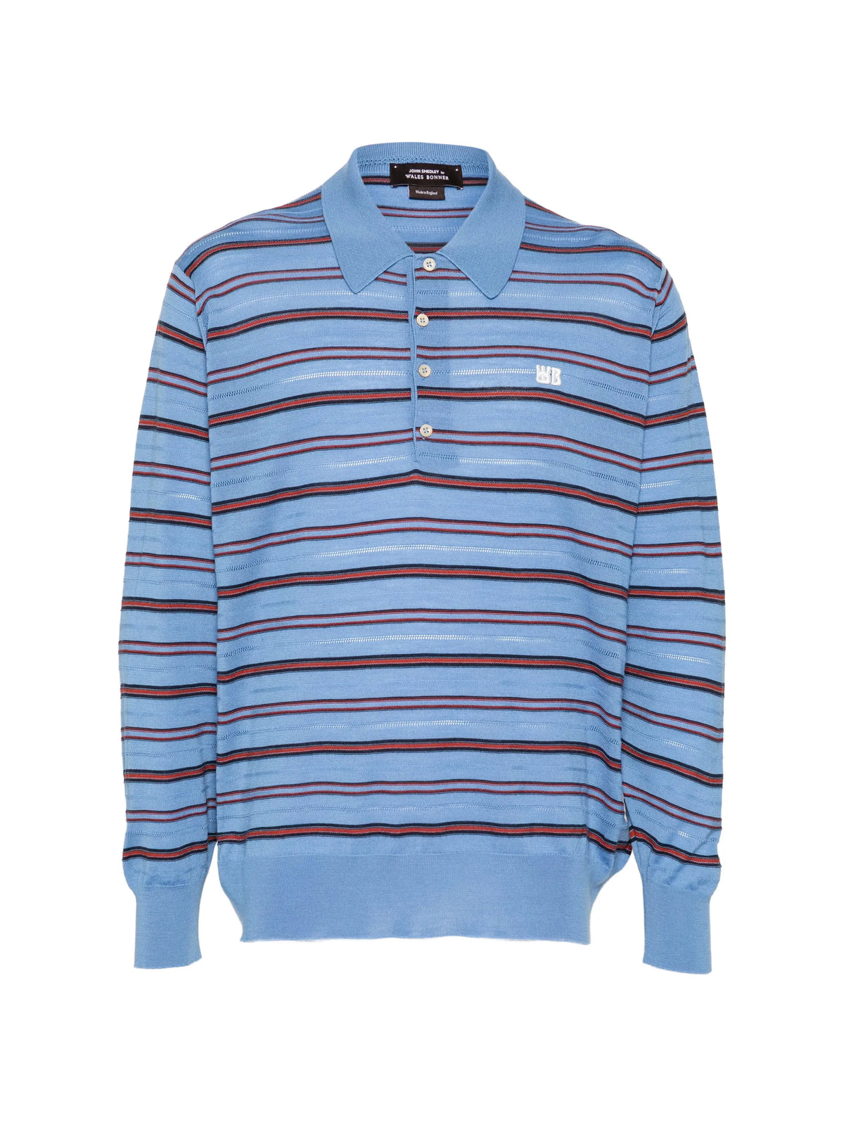 striped long-sleeve polo shirt