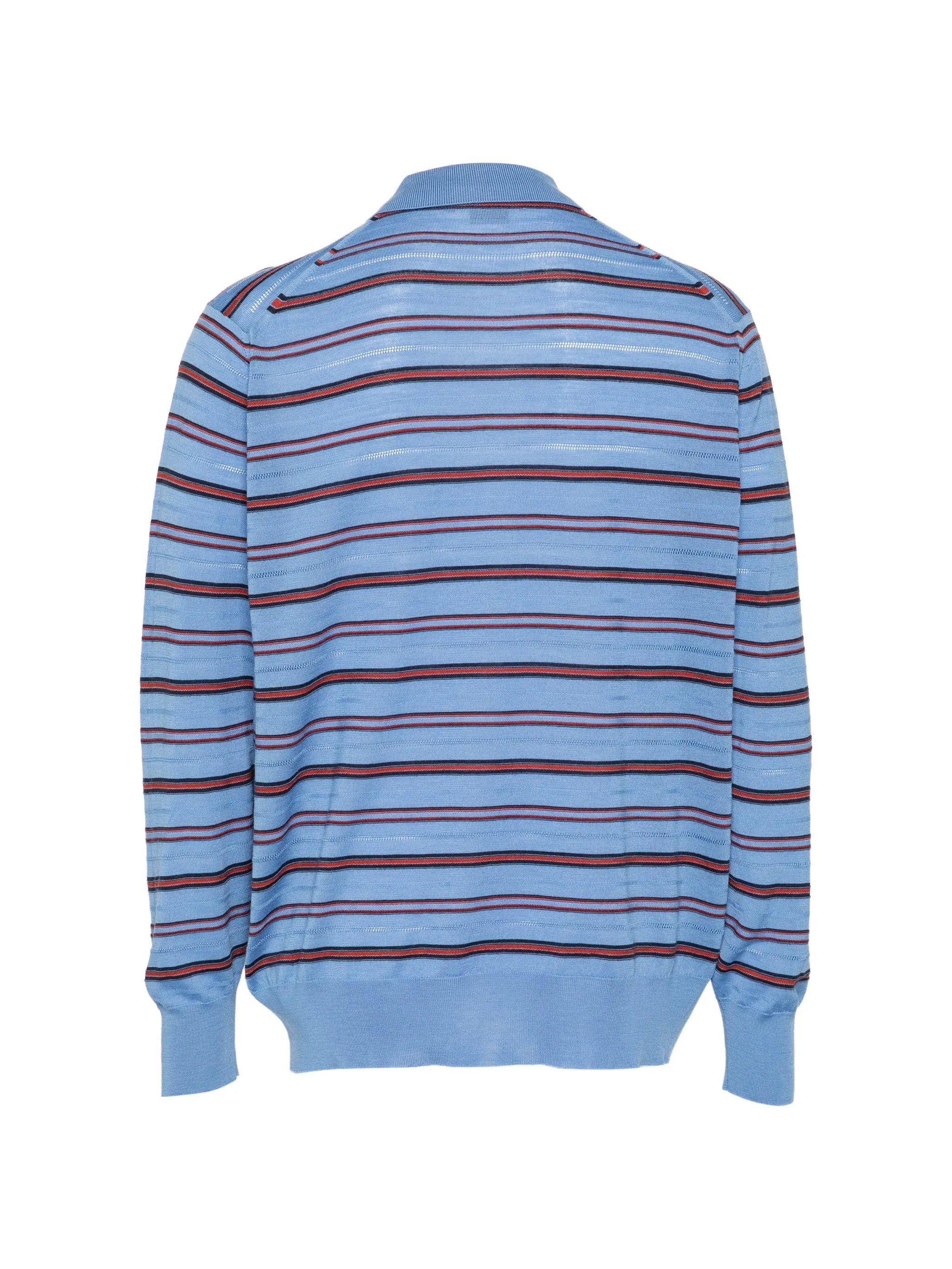 striped long-sleeve polo shirt