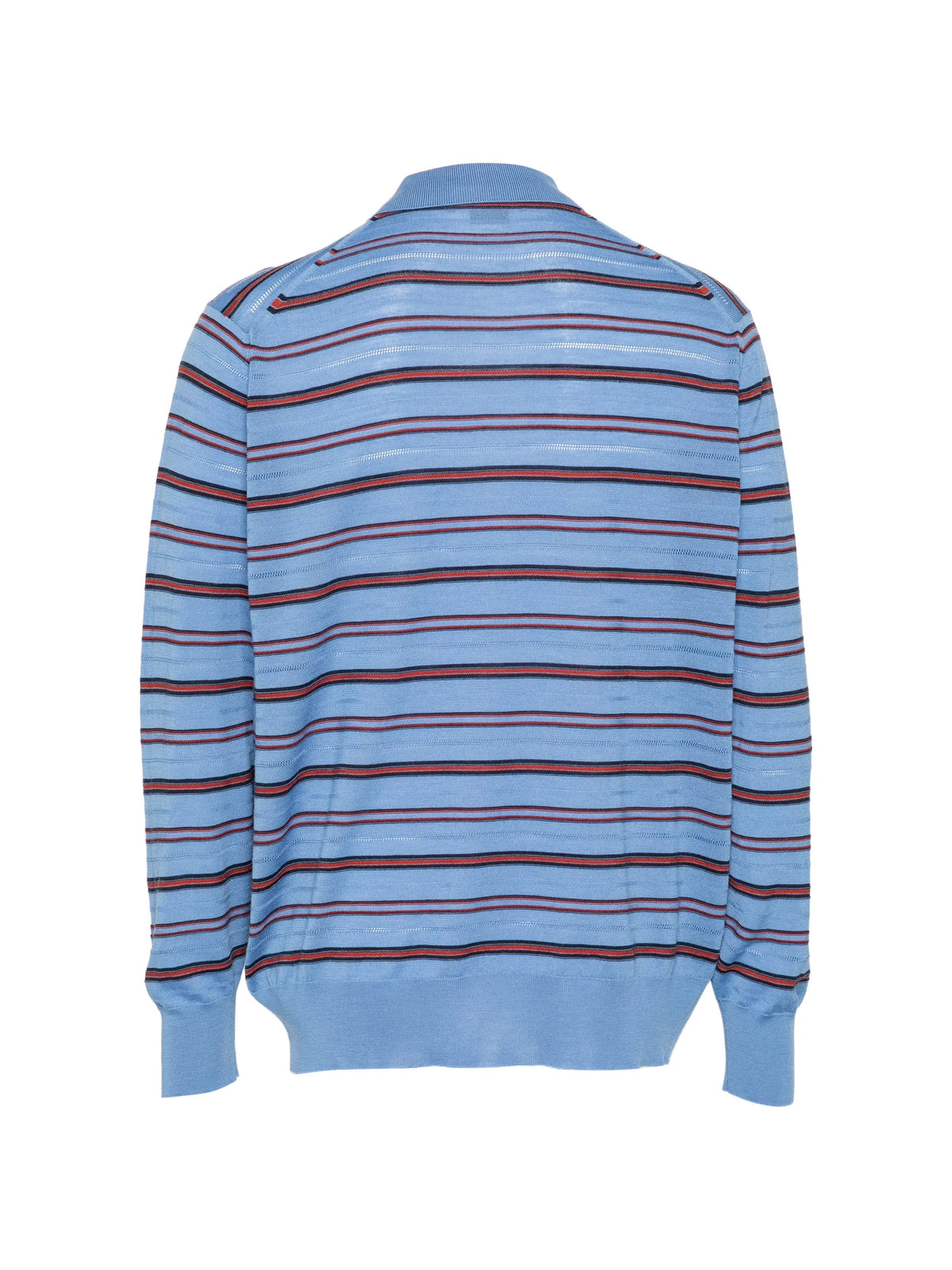 striped long-sleeve polo shirt