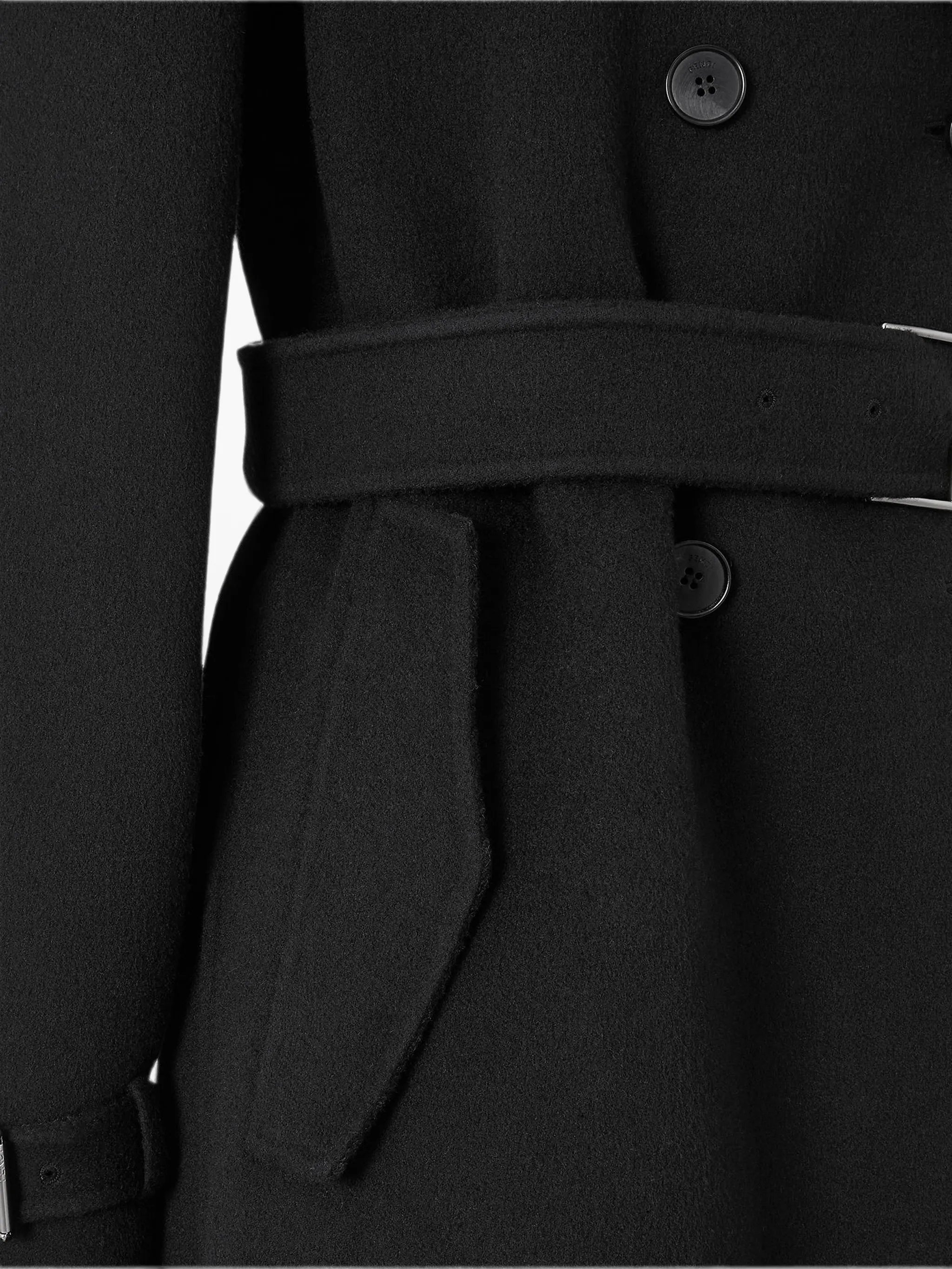 double-breasted belted coat
