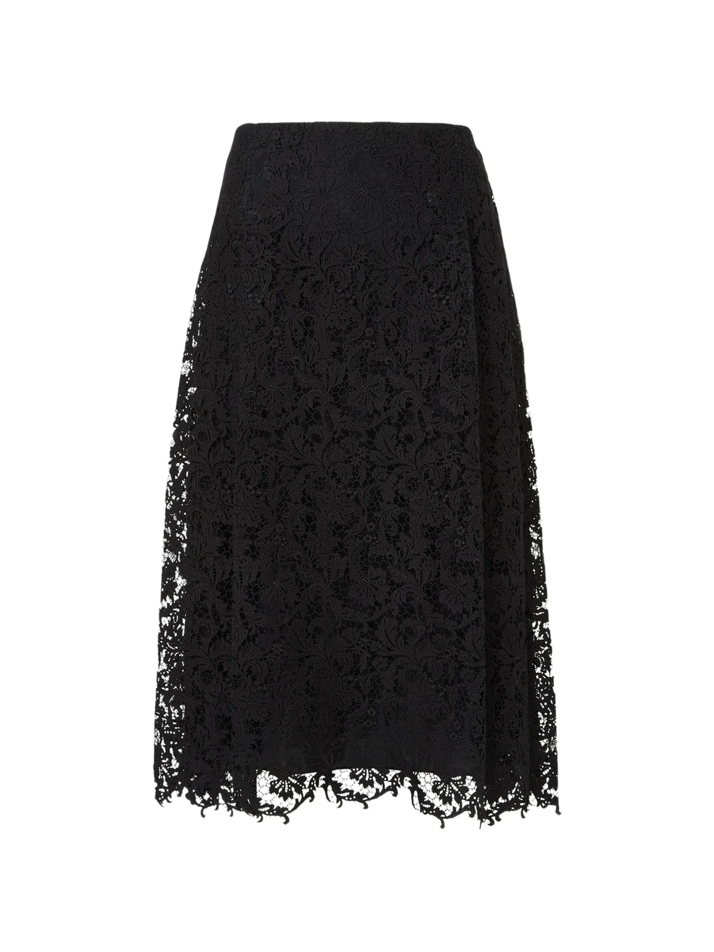 lace pleated midi skirt