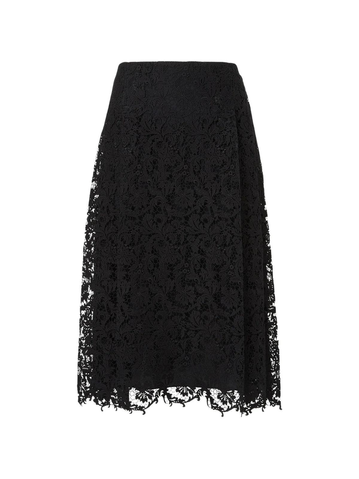 lace pleated midi skirt