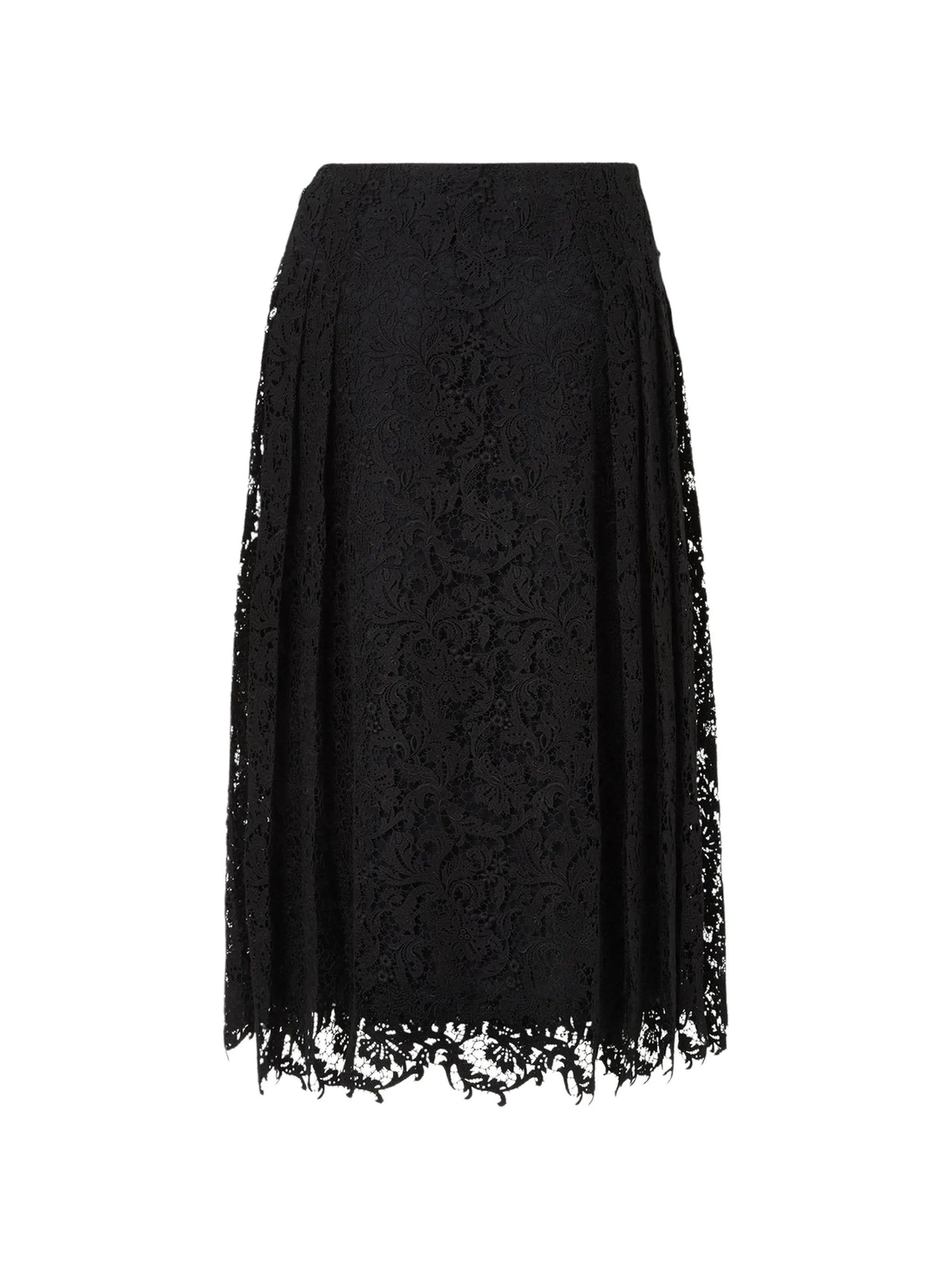 lace pleated midi skirt