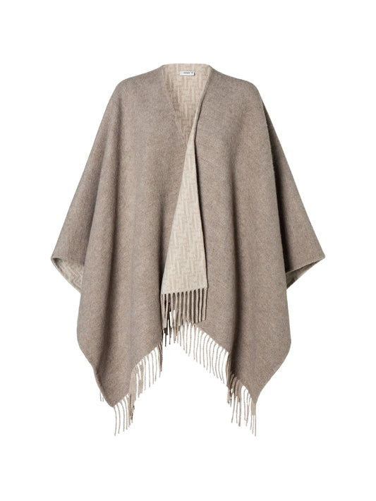 reversible fringed poncho