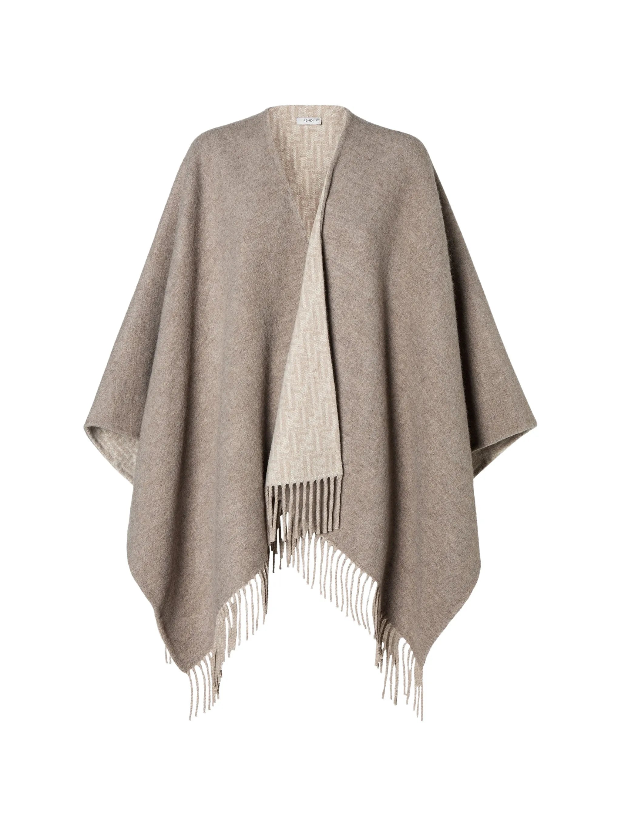 FF Zucca wool and cashmere poncho
