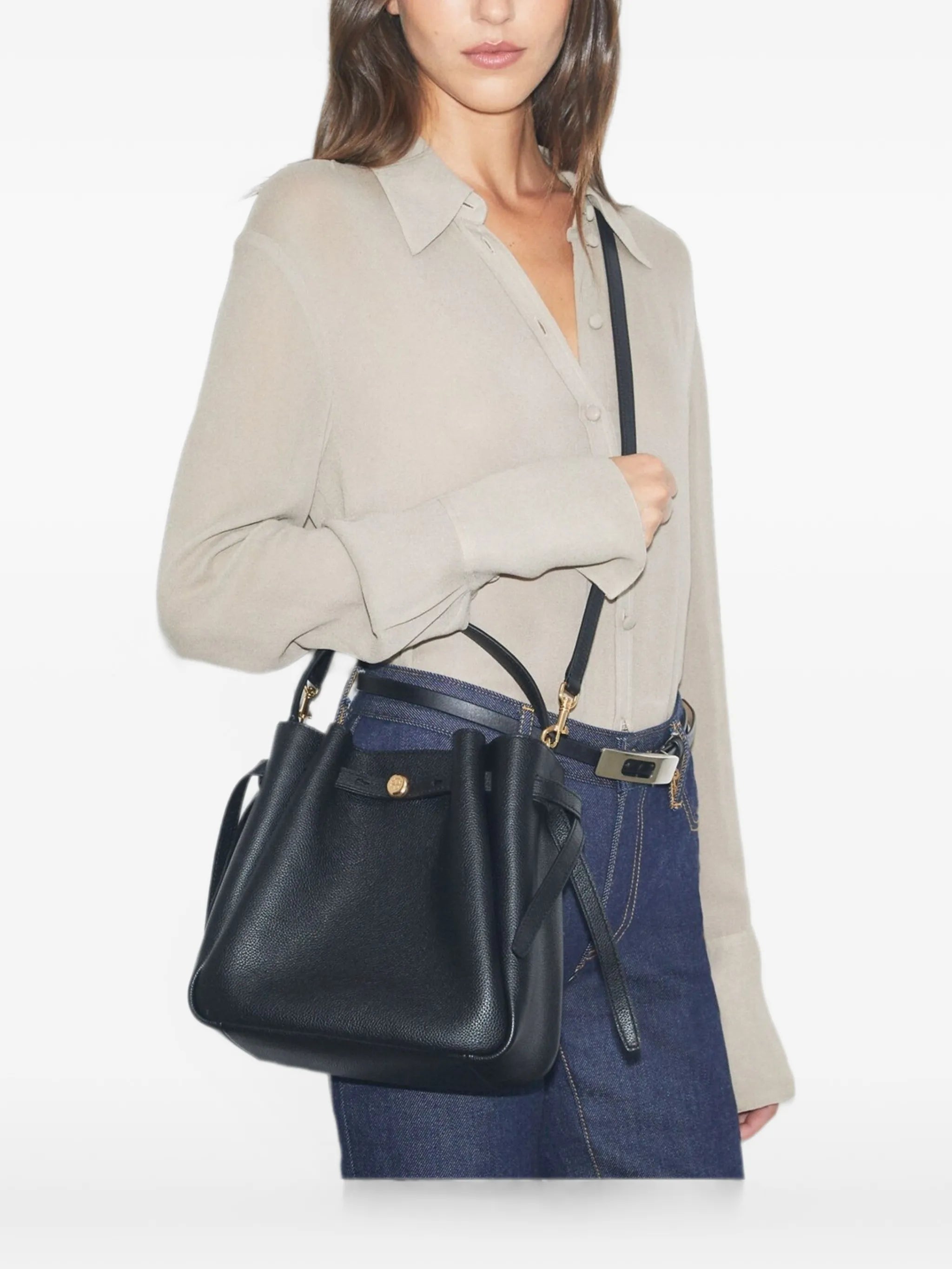 Romy leather shoulder bag