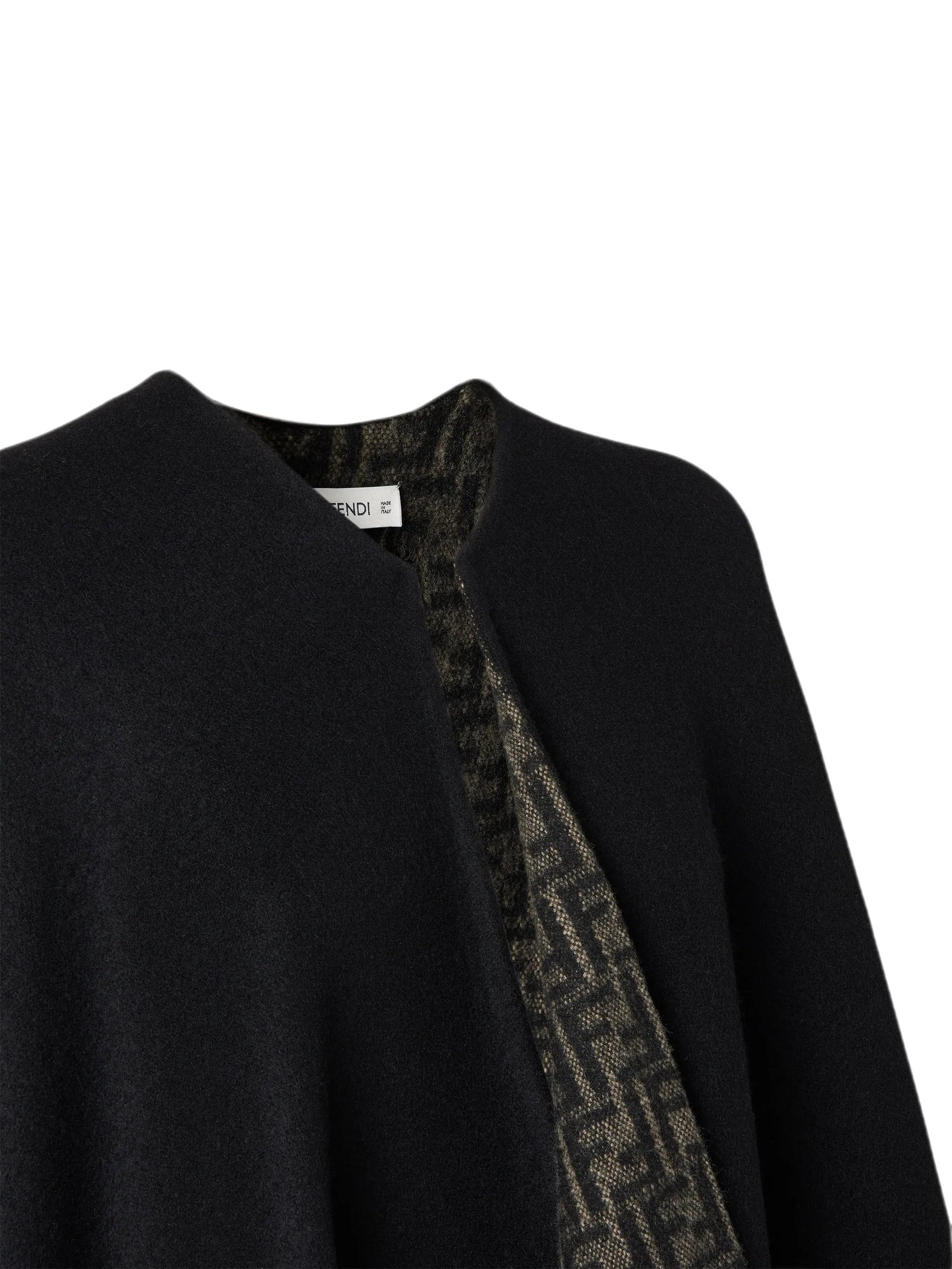 fringed FF-motif poncho