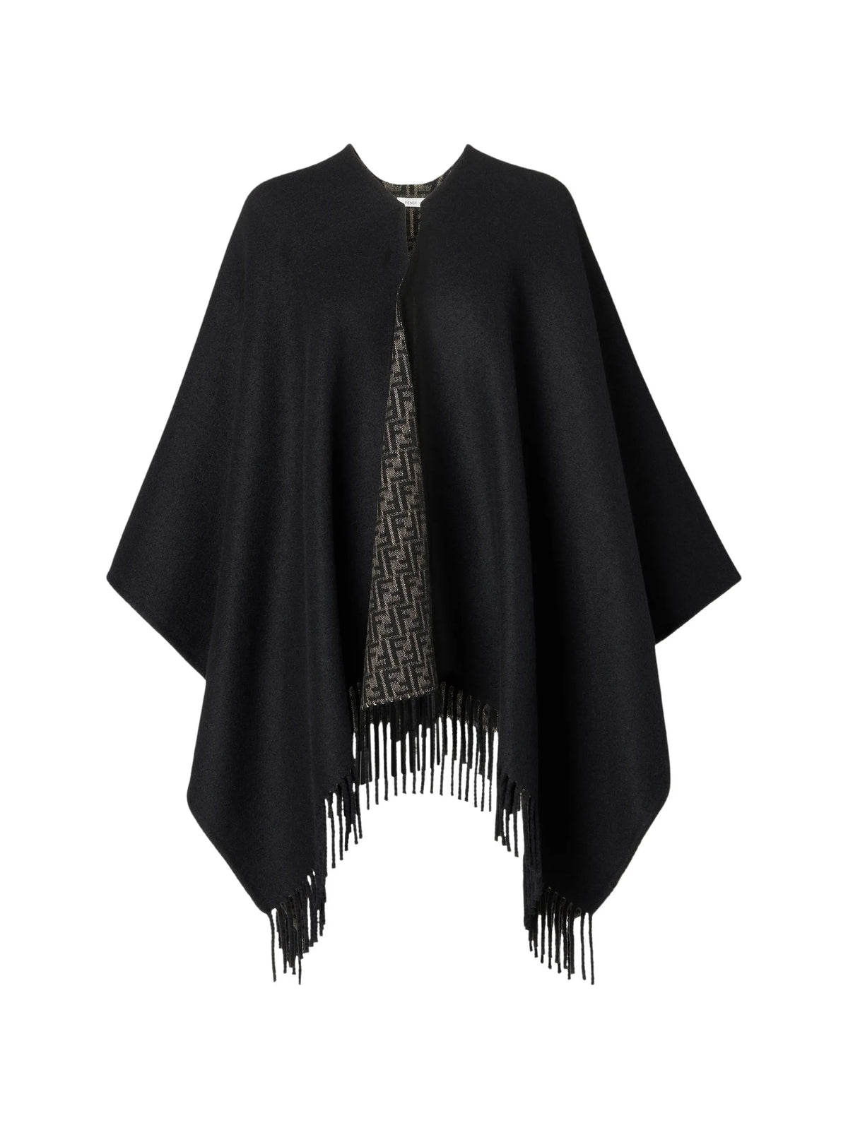 fringed FF-motif poncho
