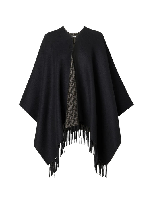 fringed FF-motif poncho