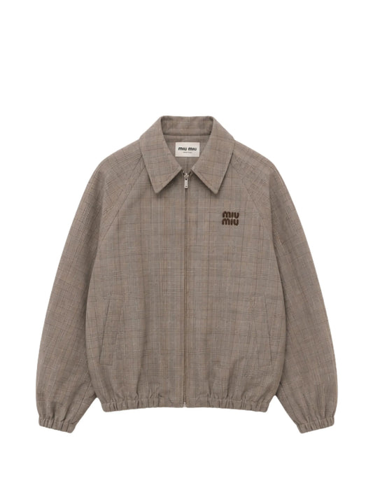 Prince of Wales checked blouson jacket