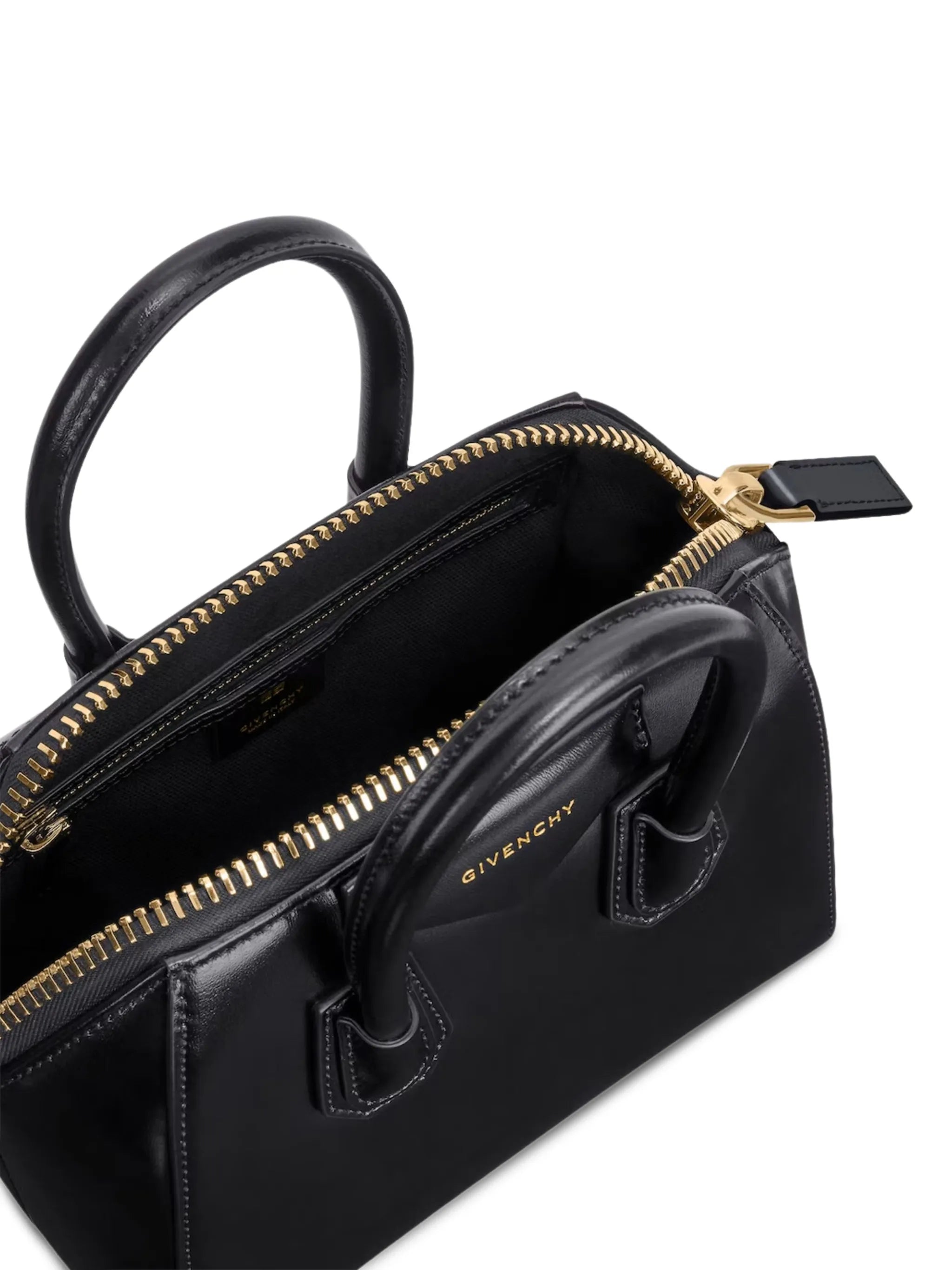 small Antigona catchall bag in shiny grained leather