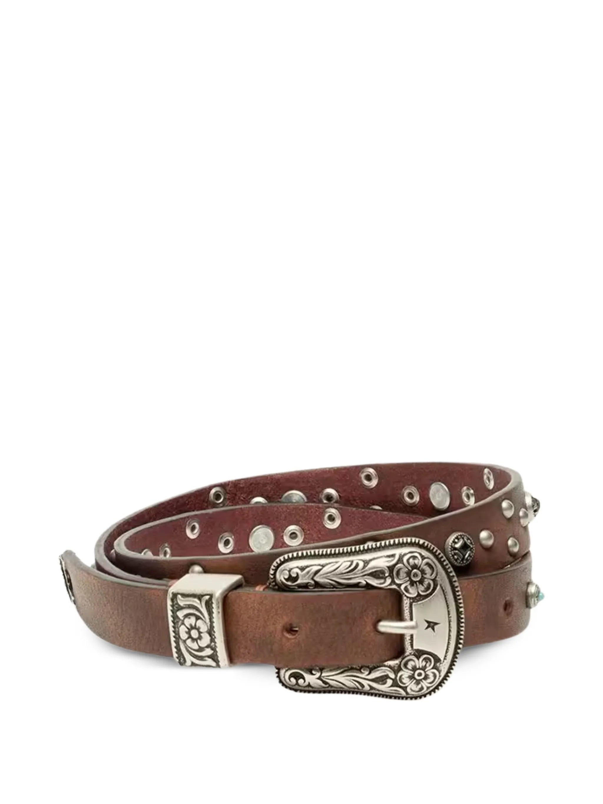 stud-embellished leather belt