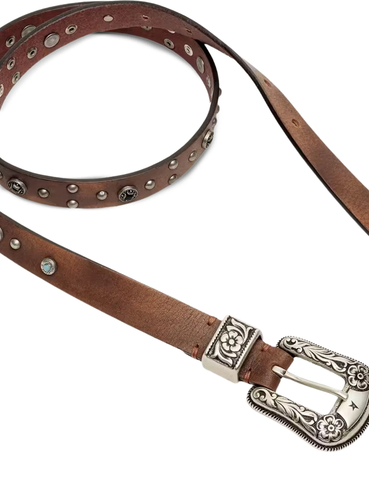 stud-embellished leather belt