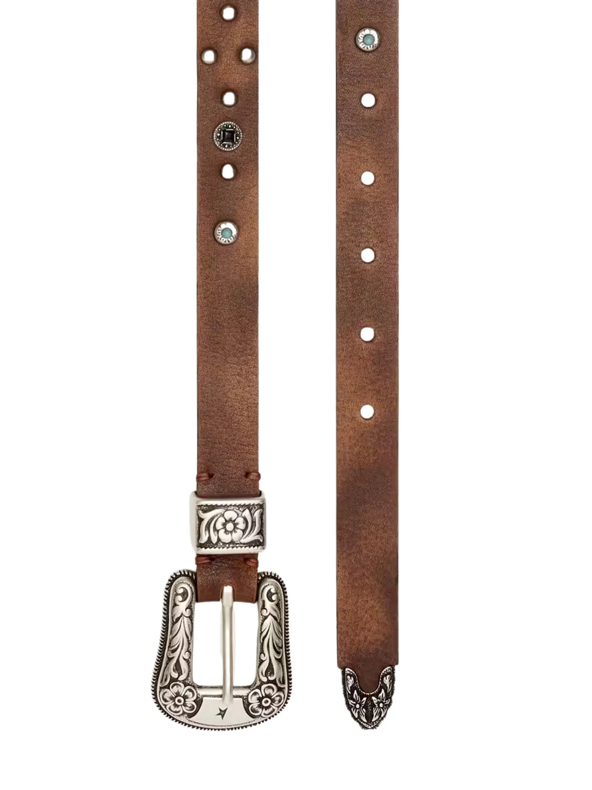 stud-embellished leather belt