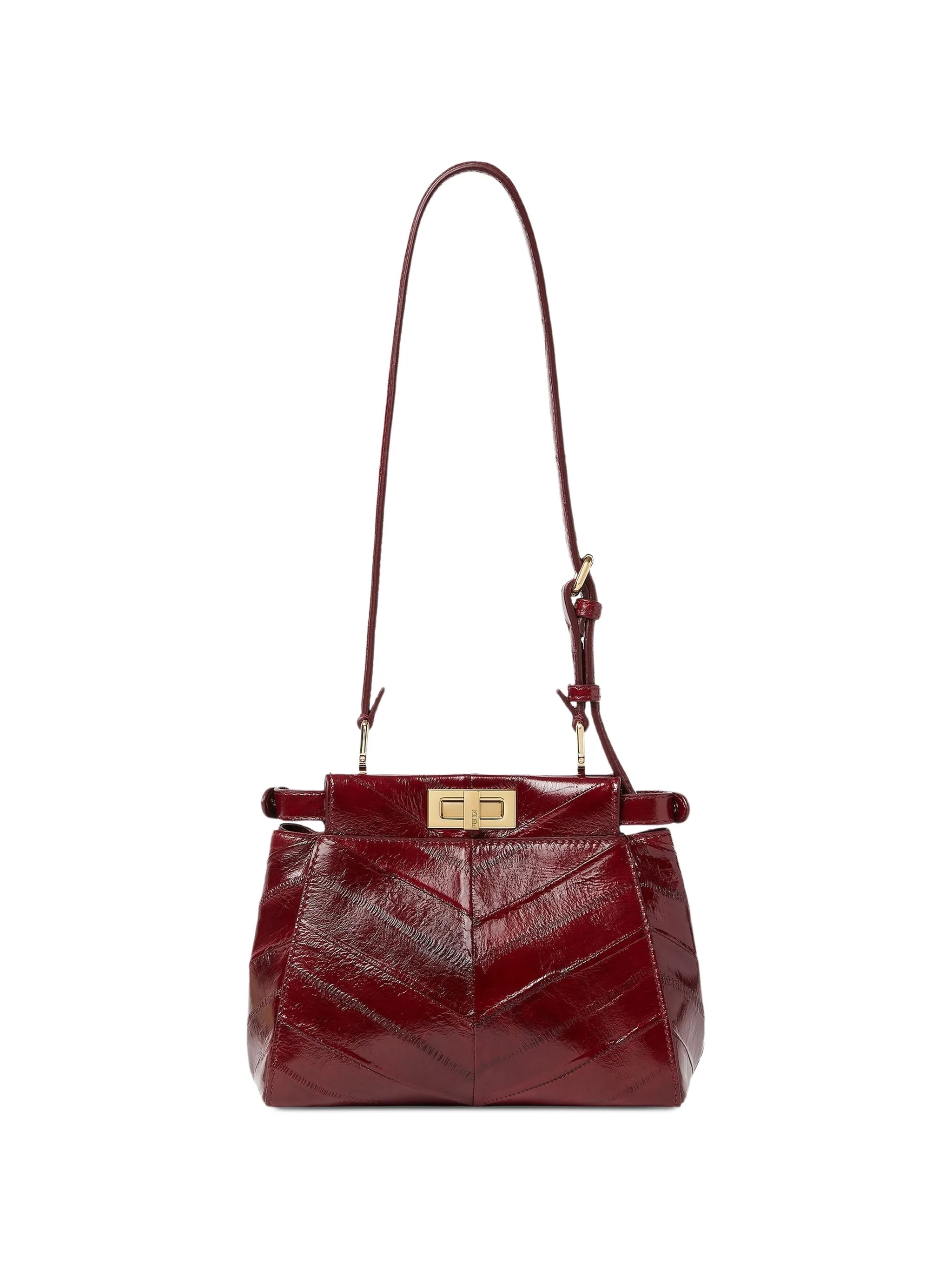 Peekaboo chevron-quilted shoulder bag