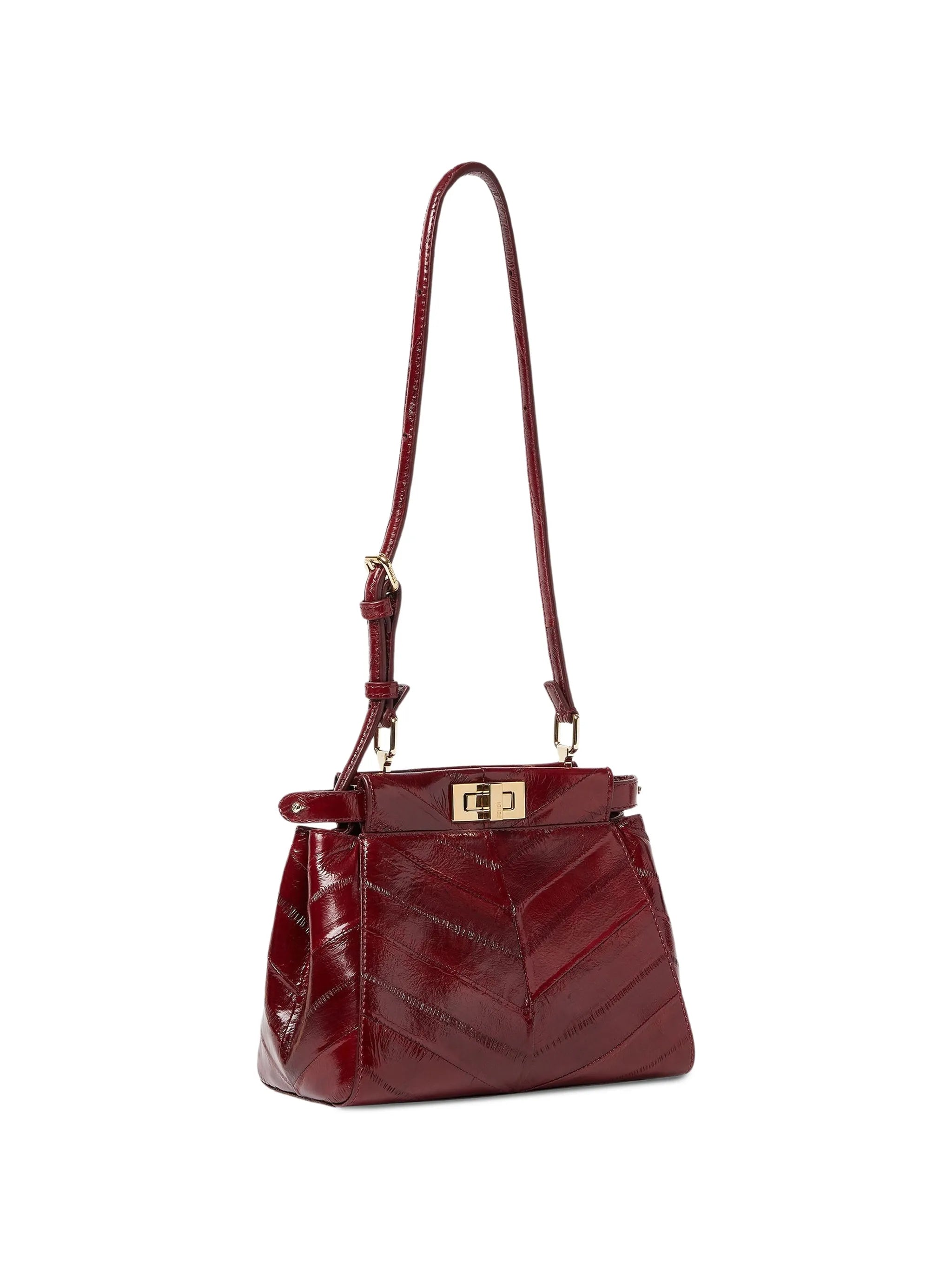 Peekaboo chevron-quilted shoulder bag