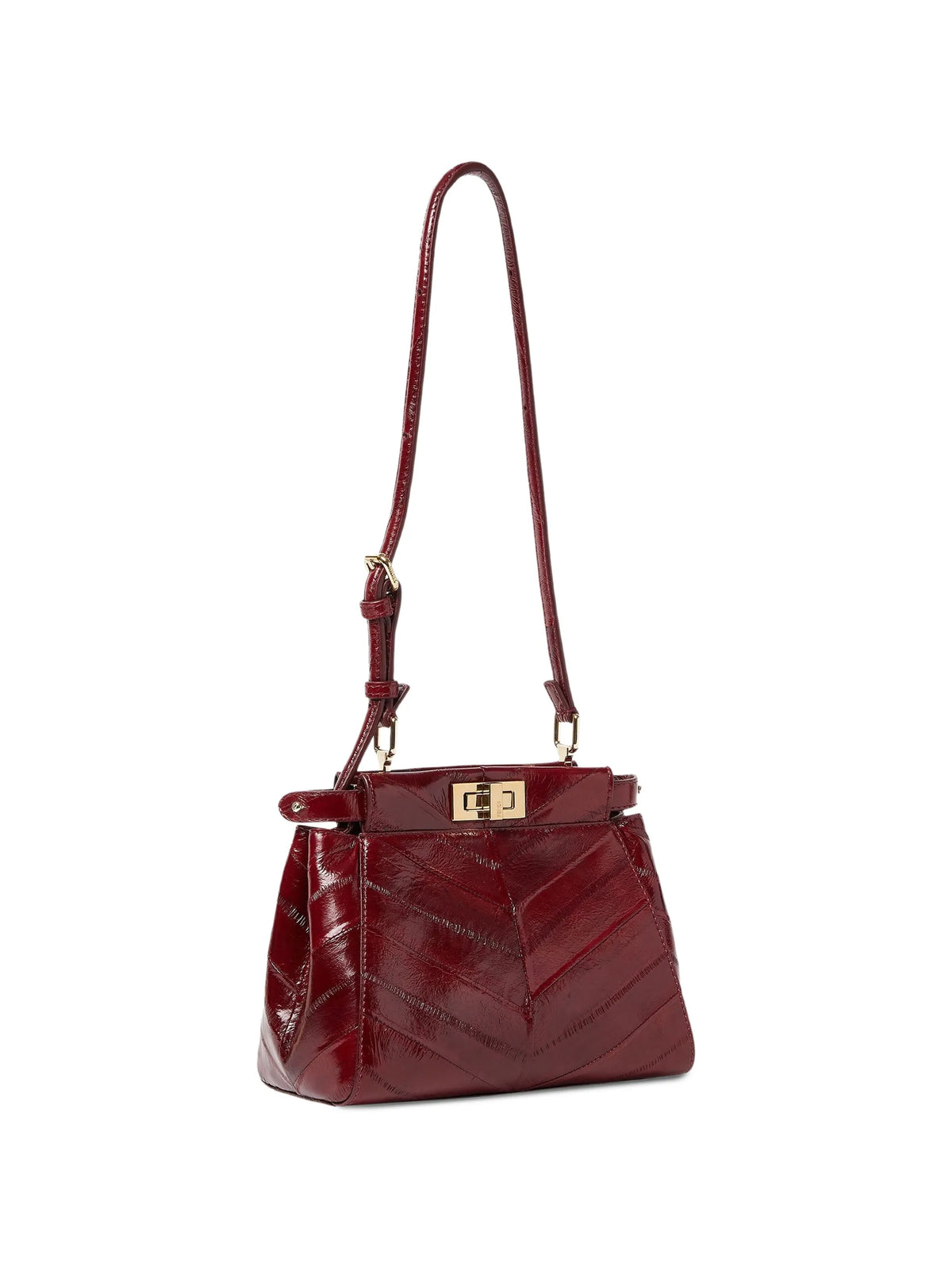 Peekaboo chevron-quilted shoulder bag