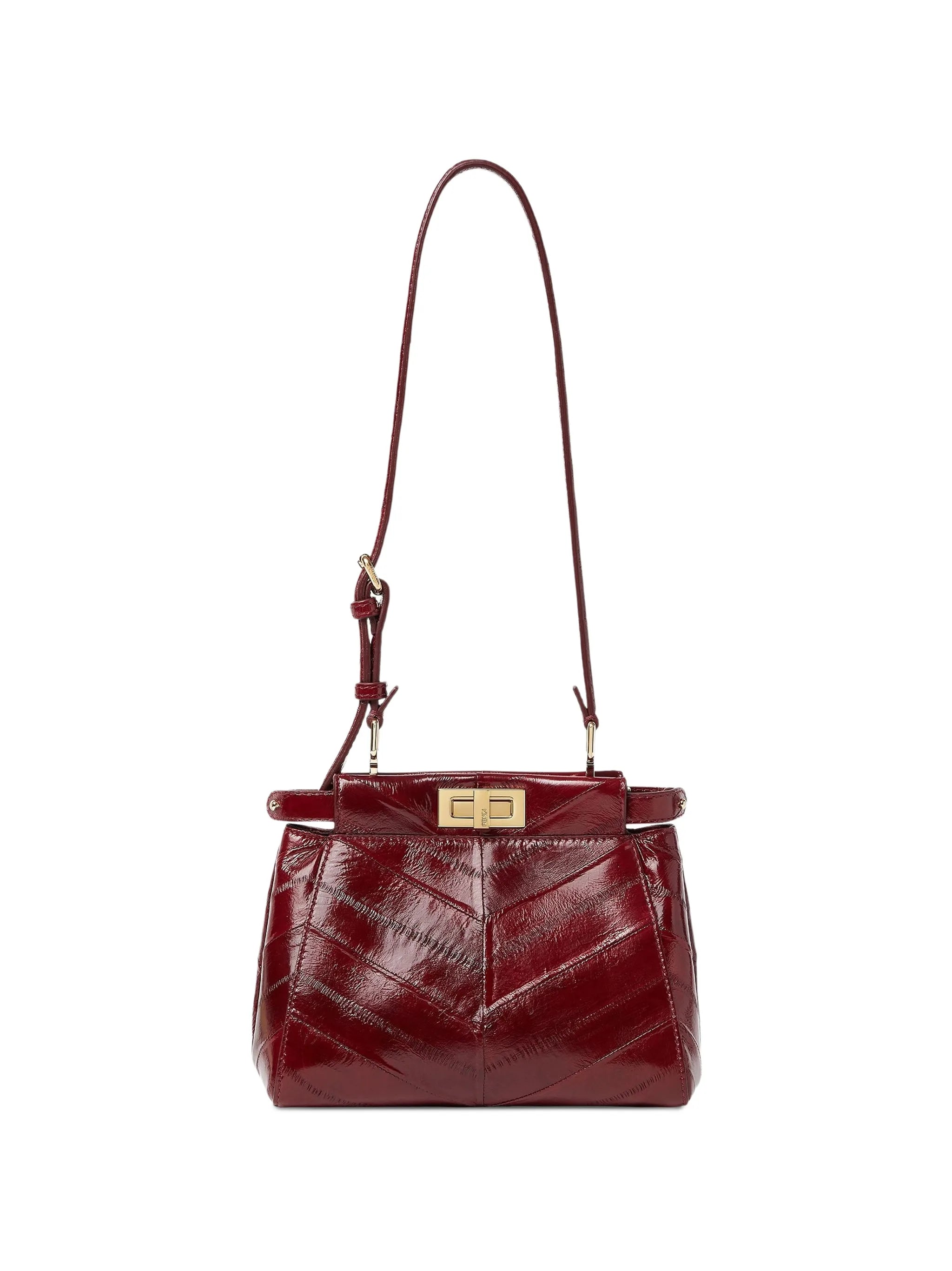 Peekaboo chevron-quilted shoulder bag