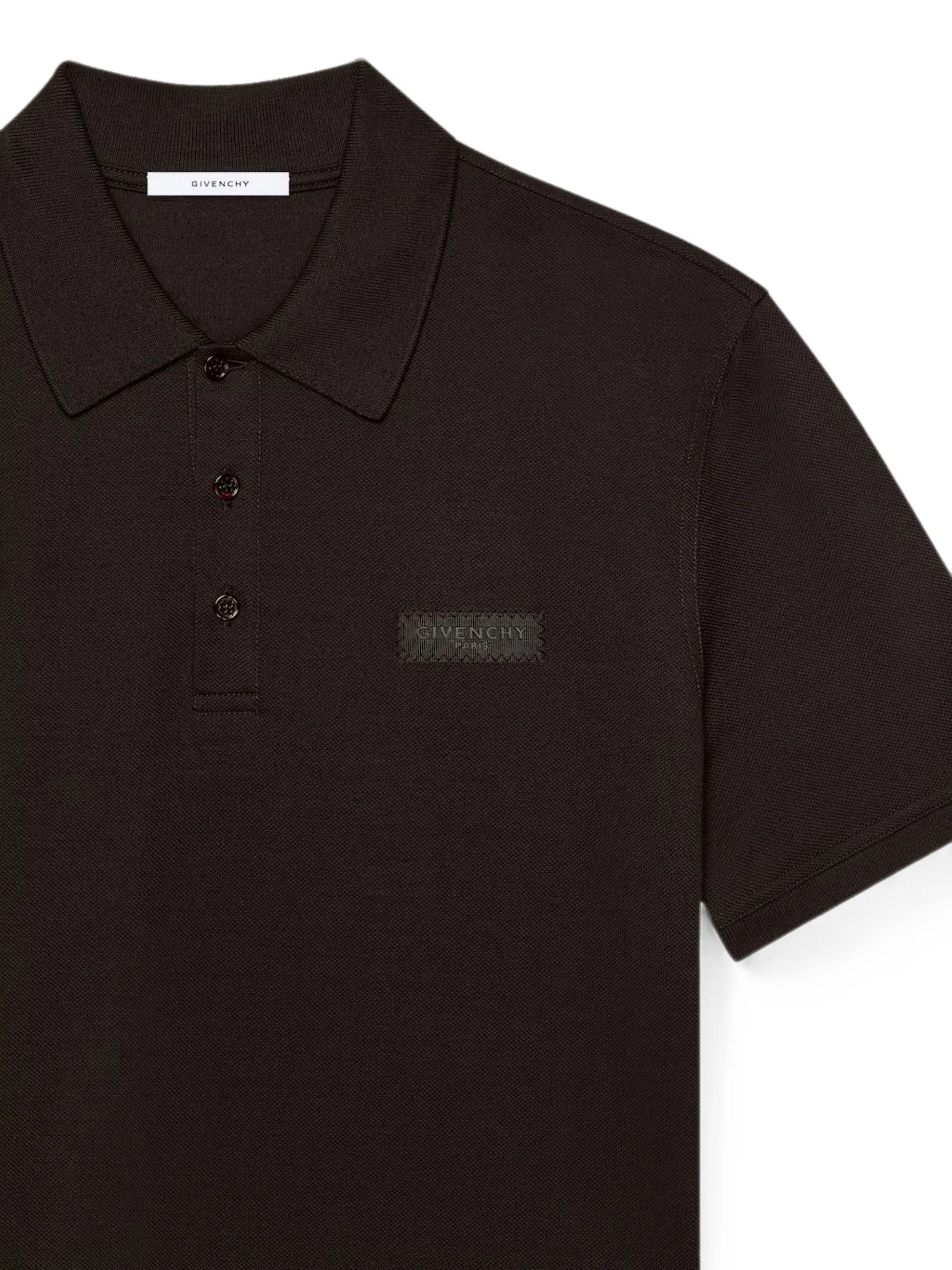 logo-patch knit polo shirt