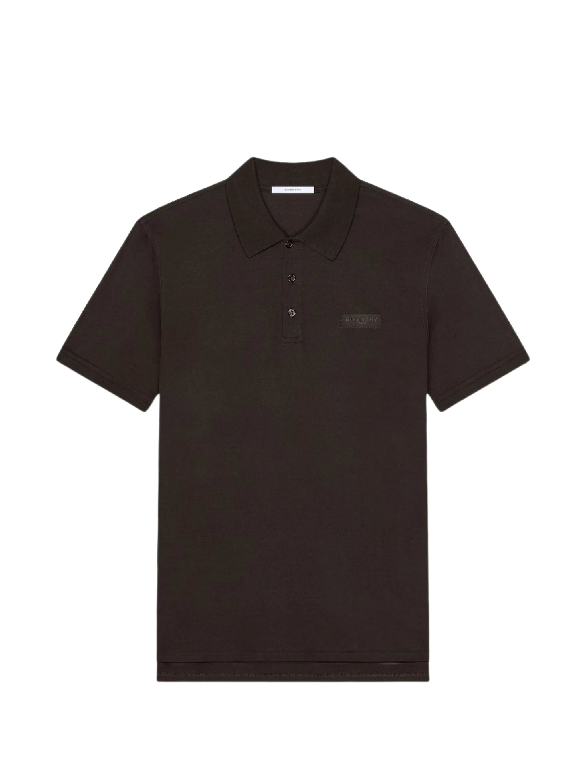 logo-patch knit polo shirt