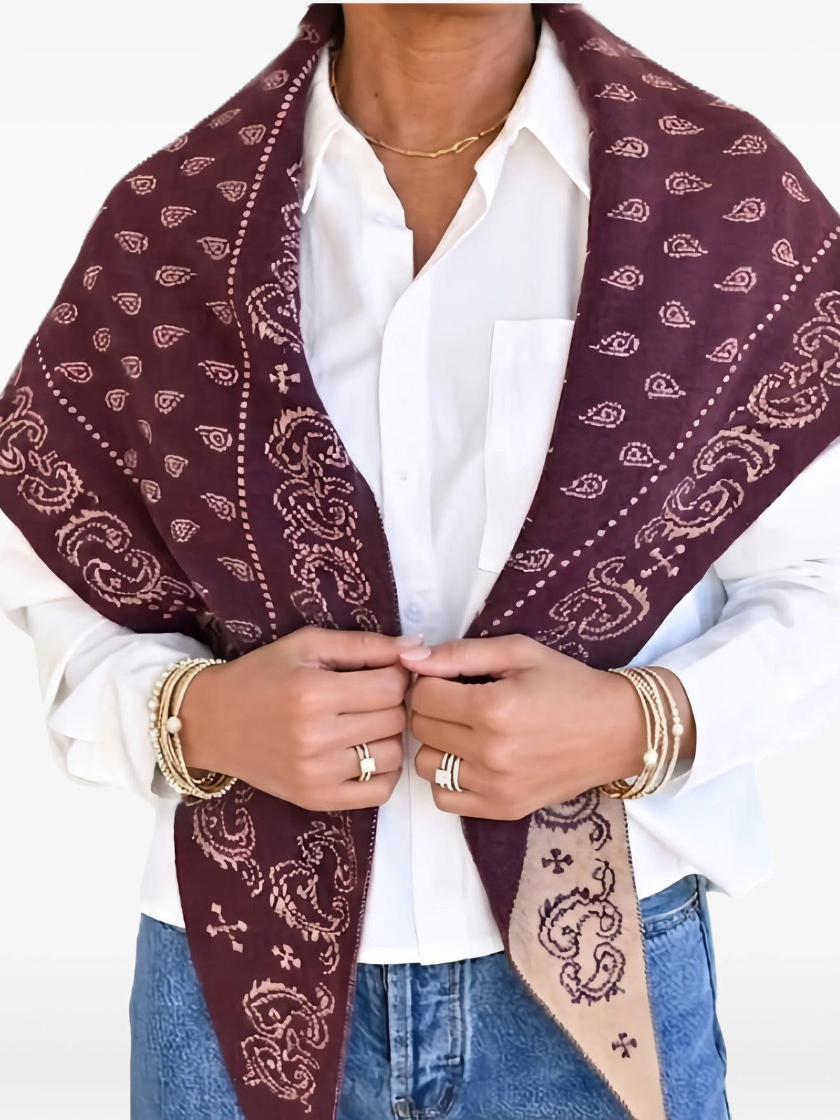paisley-print cashmere scarf
