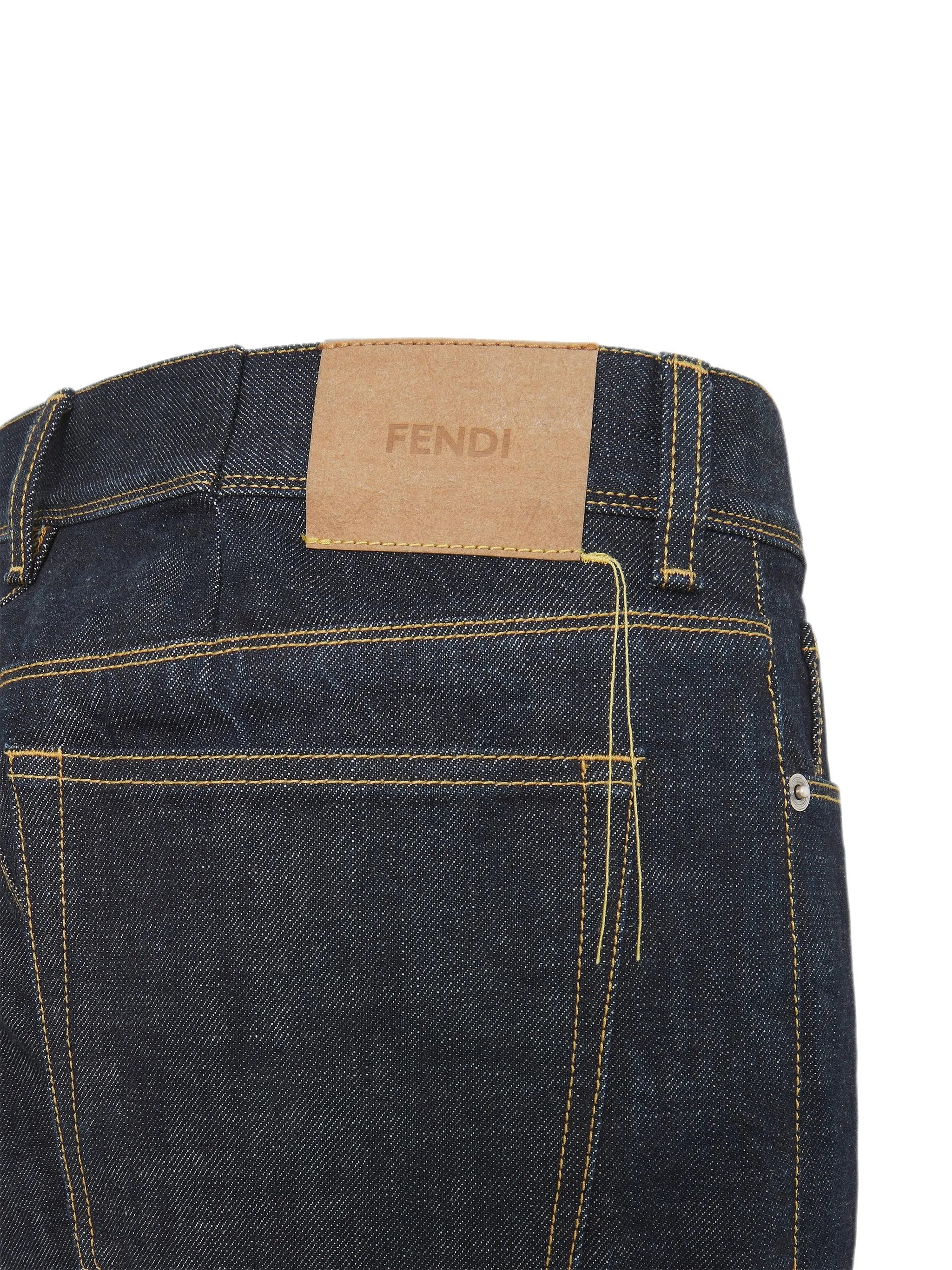 logo-patch contrast-stitch jeans