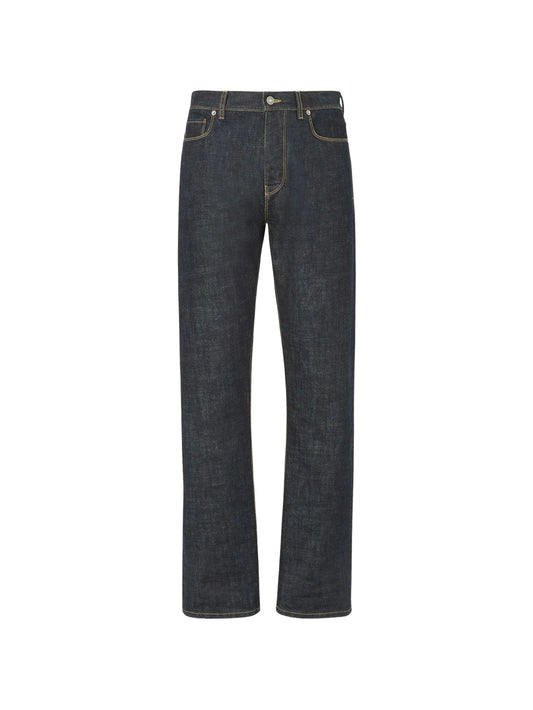 logo-patch contrast-stitch jeans