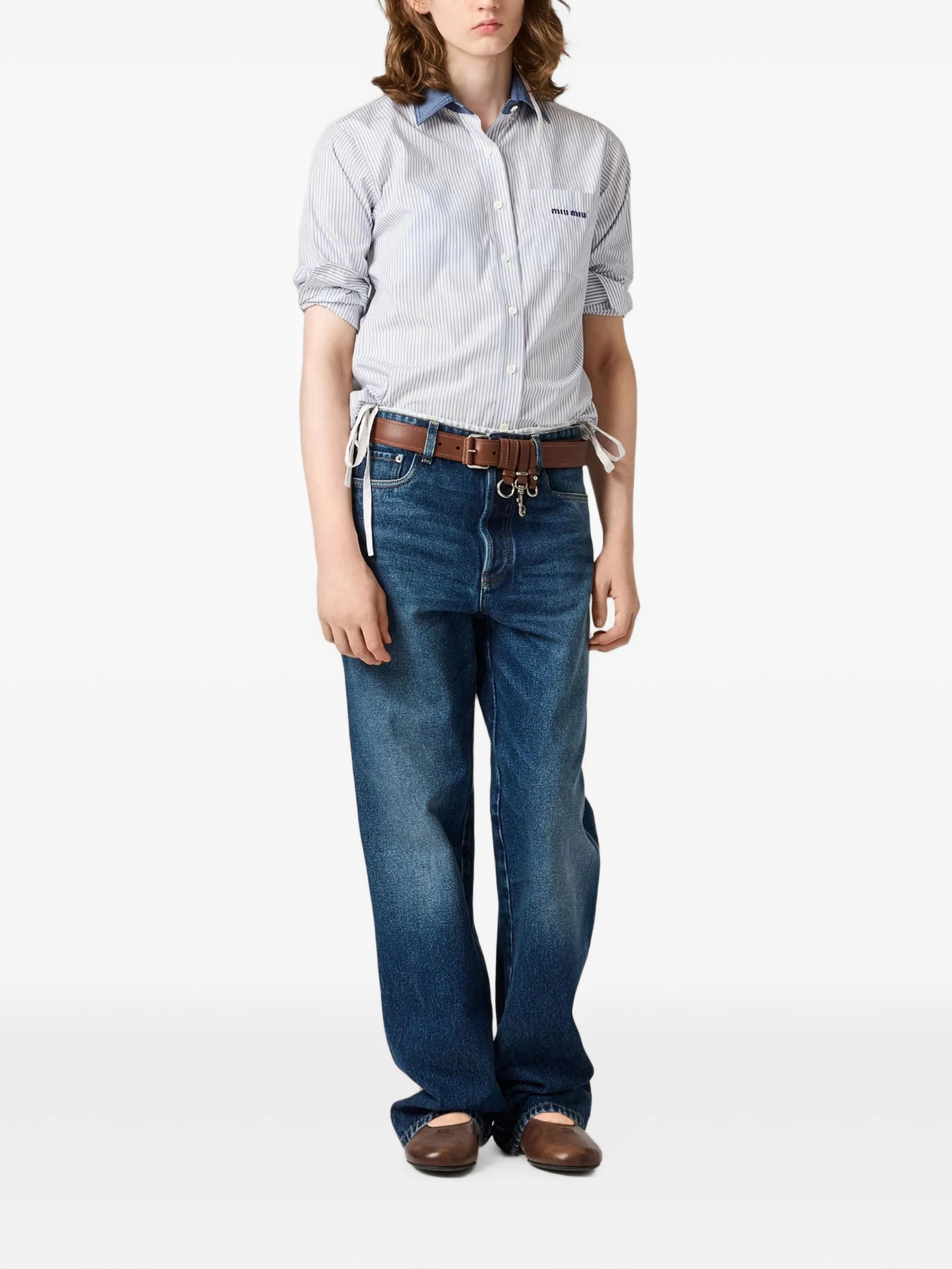 striped poplin shirt