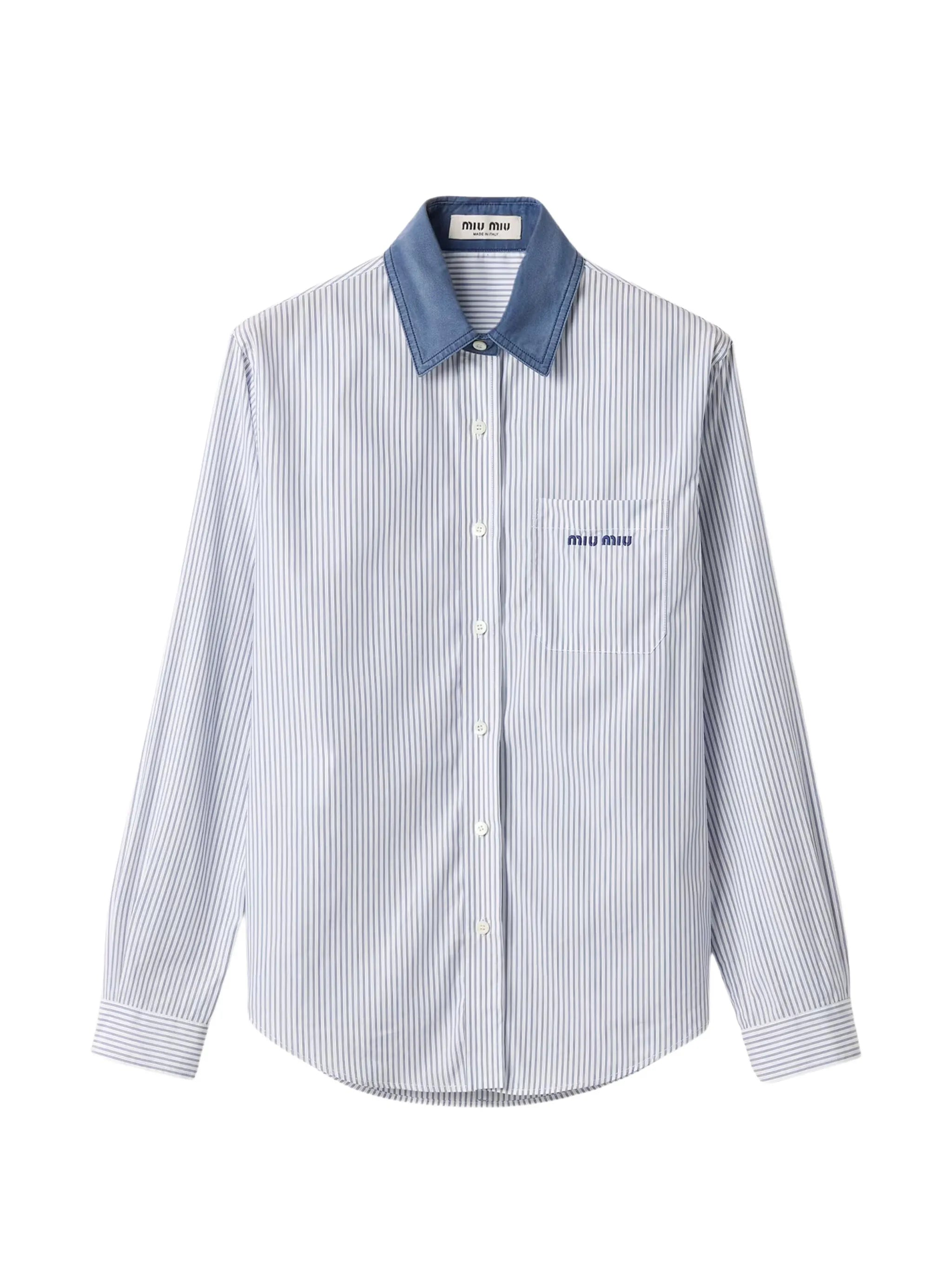 striped poplin shirt