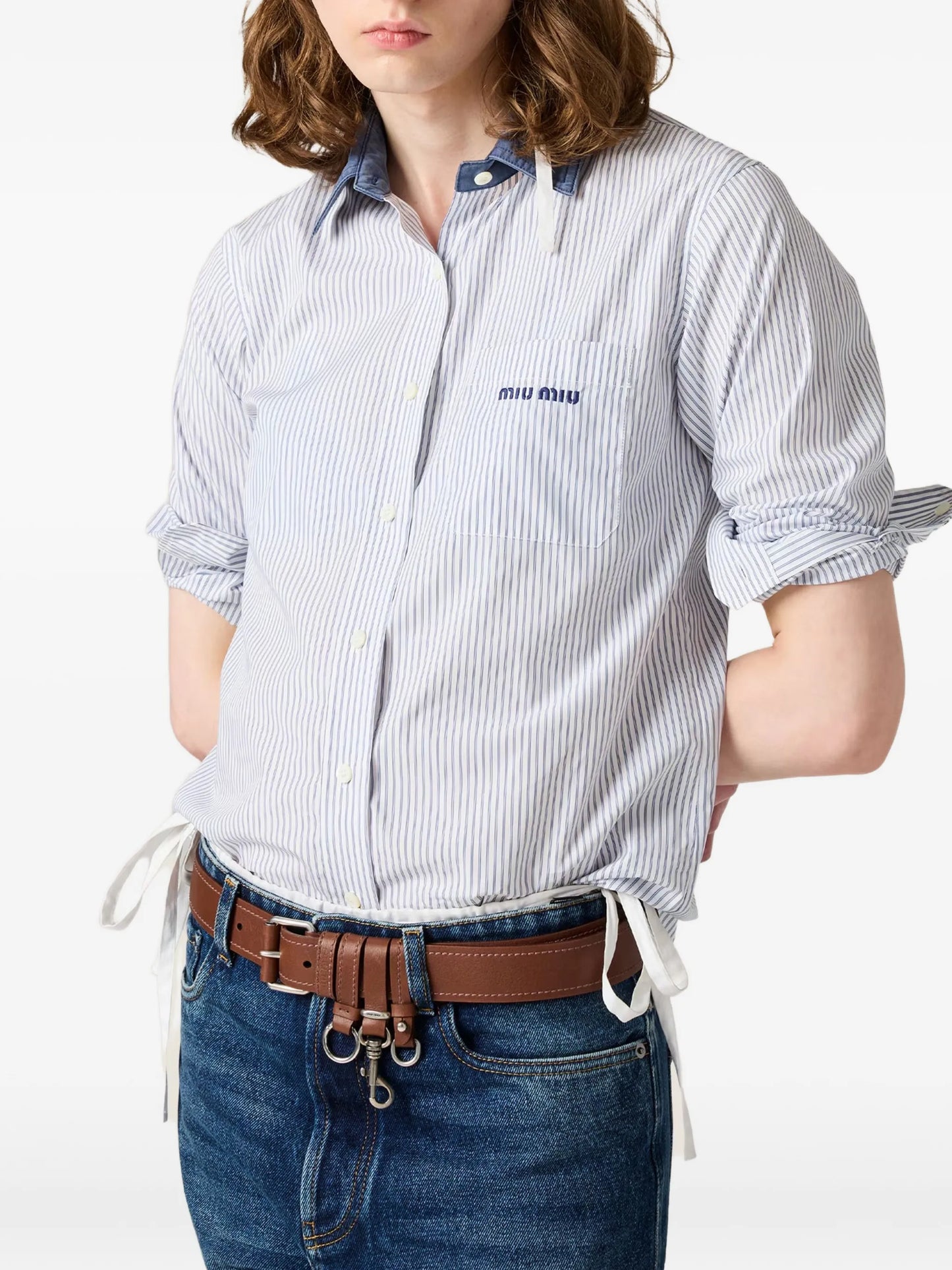 striped poplin shirt