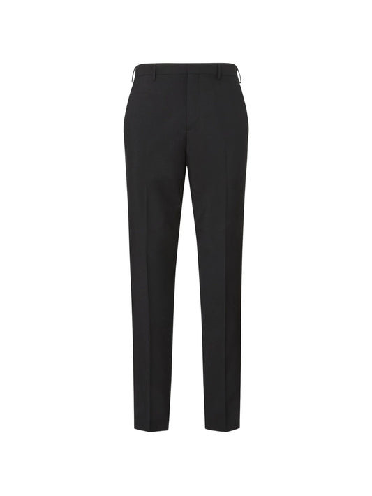 pressed-crease tailored trousers