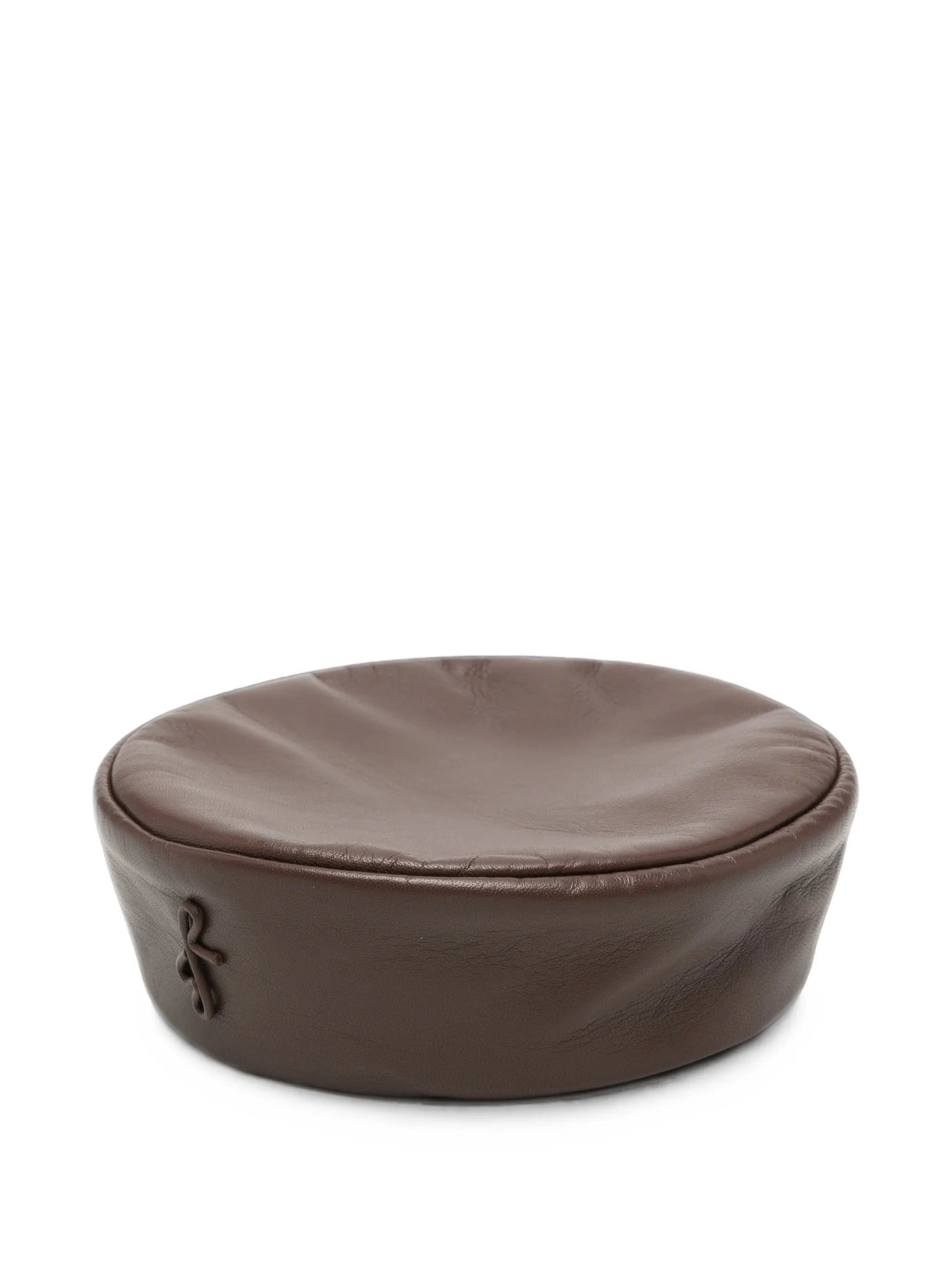 leather pillbox hat