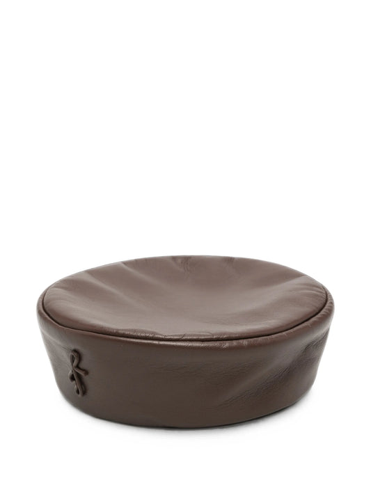 leather pillbox hat