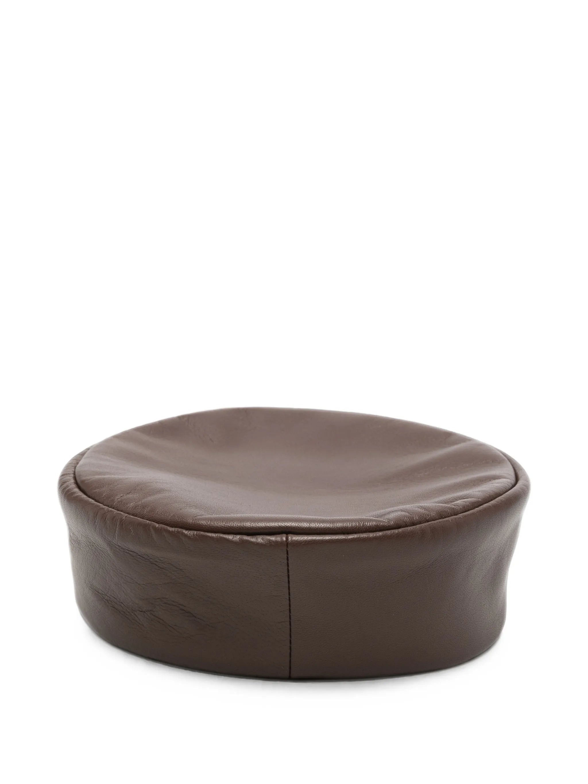 leather pillbox hat