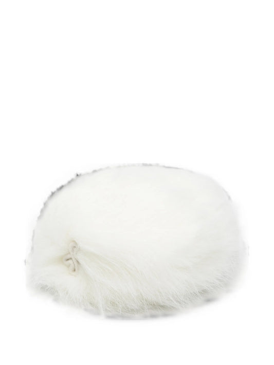 faux-fur pillbox hat