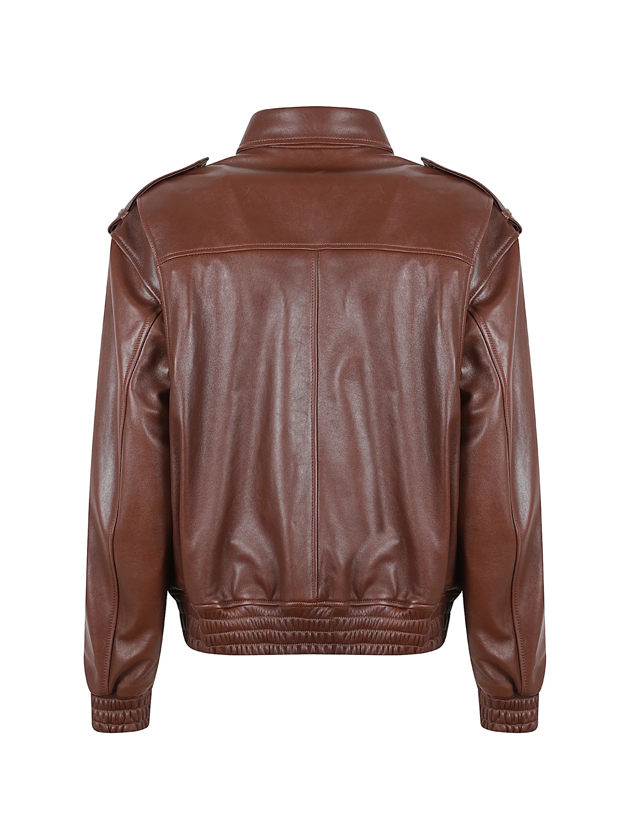 Astra epaulette leather jacket