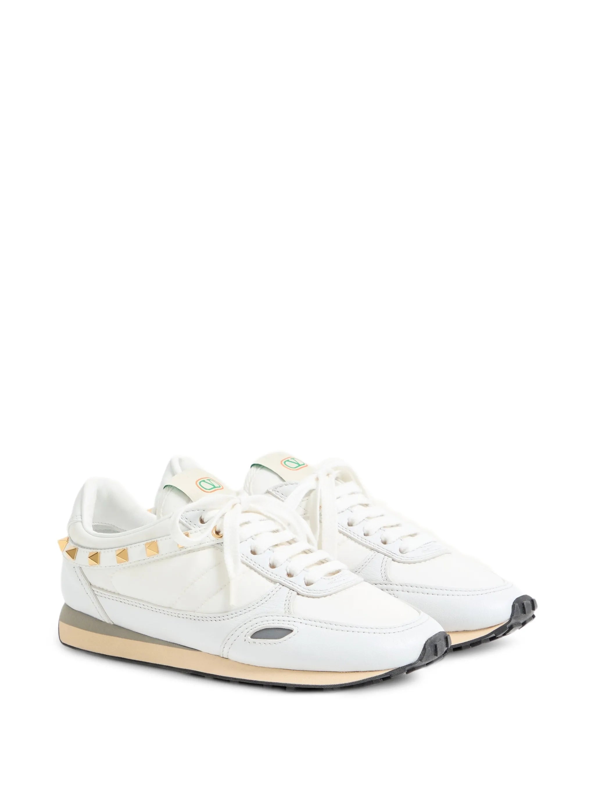 Stud Up leather and nylon sneakers
