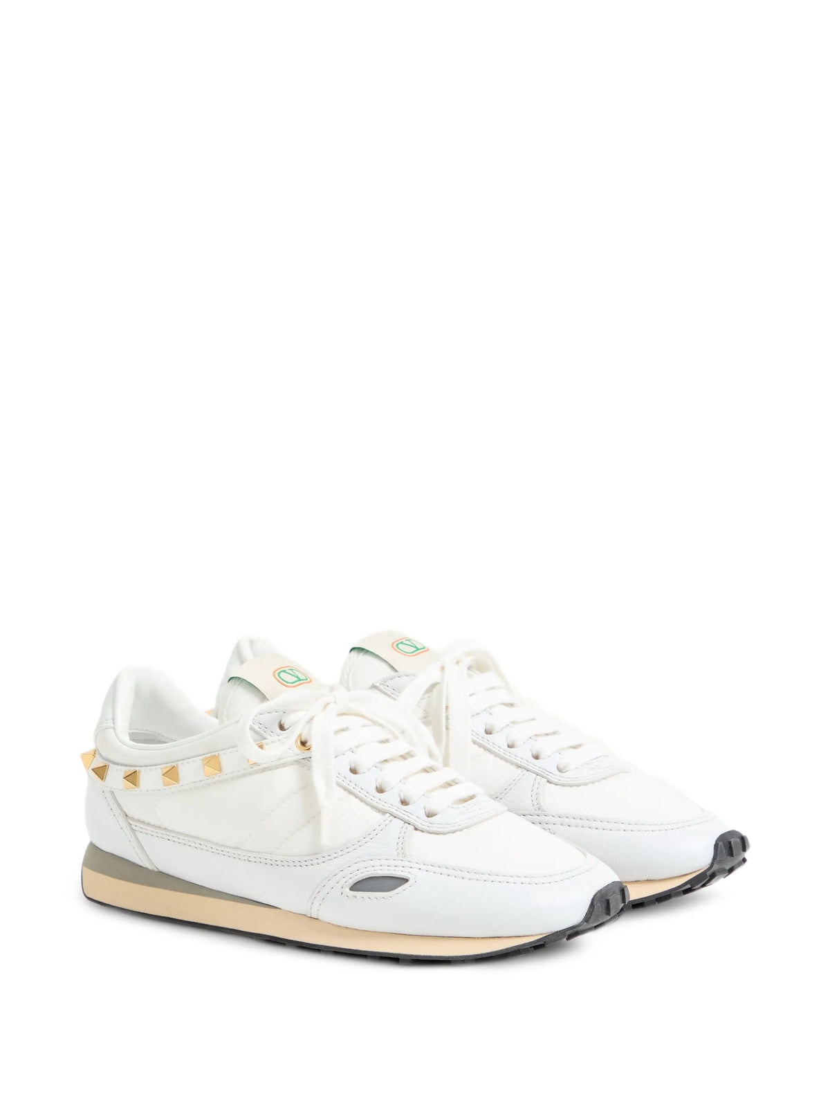 Stud Up leather and nylon sneakers