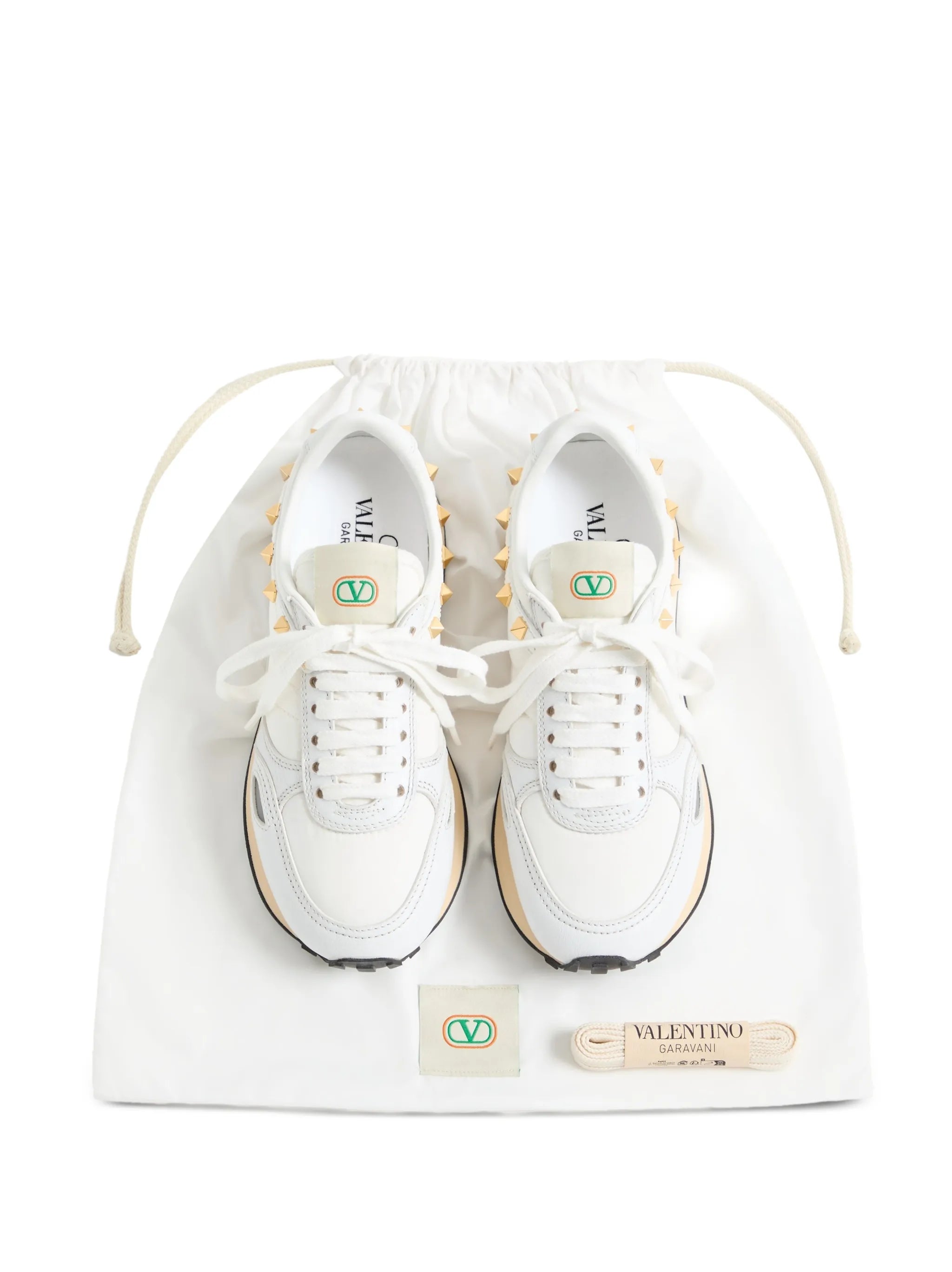 Stud Up leather and nylon sneakers