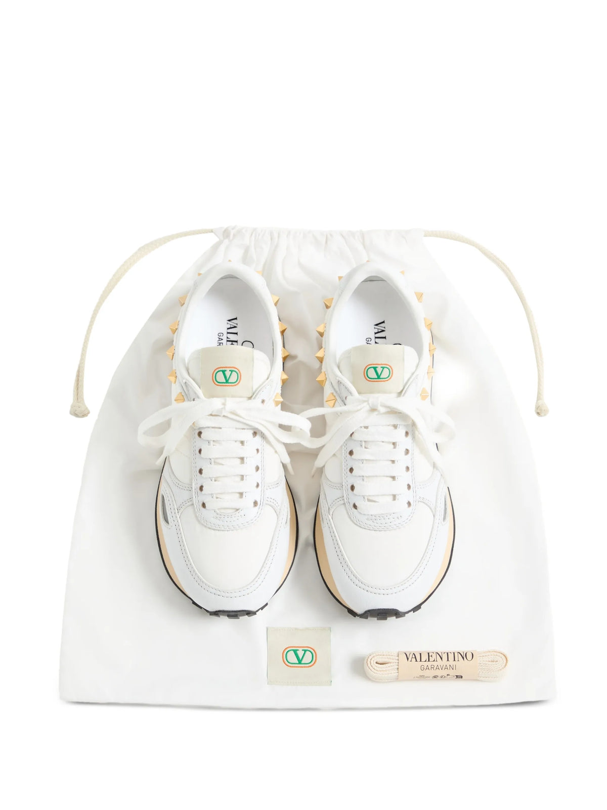 Stud Up leather and nylon sneakers