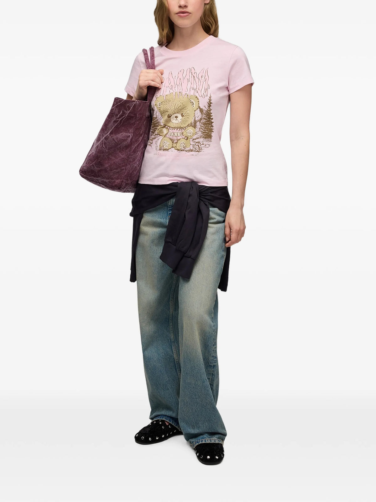 baby-fit T-shirt with forest teddy