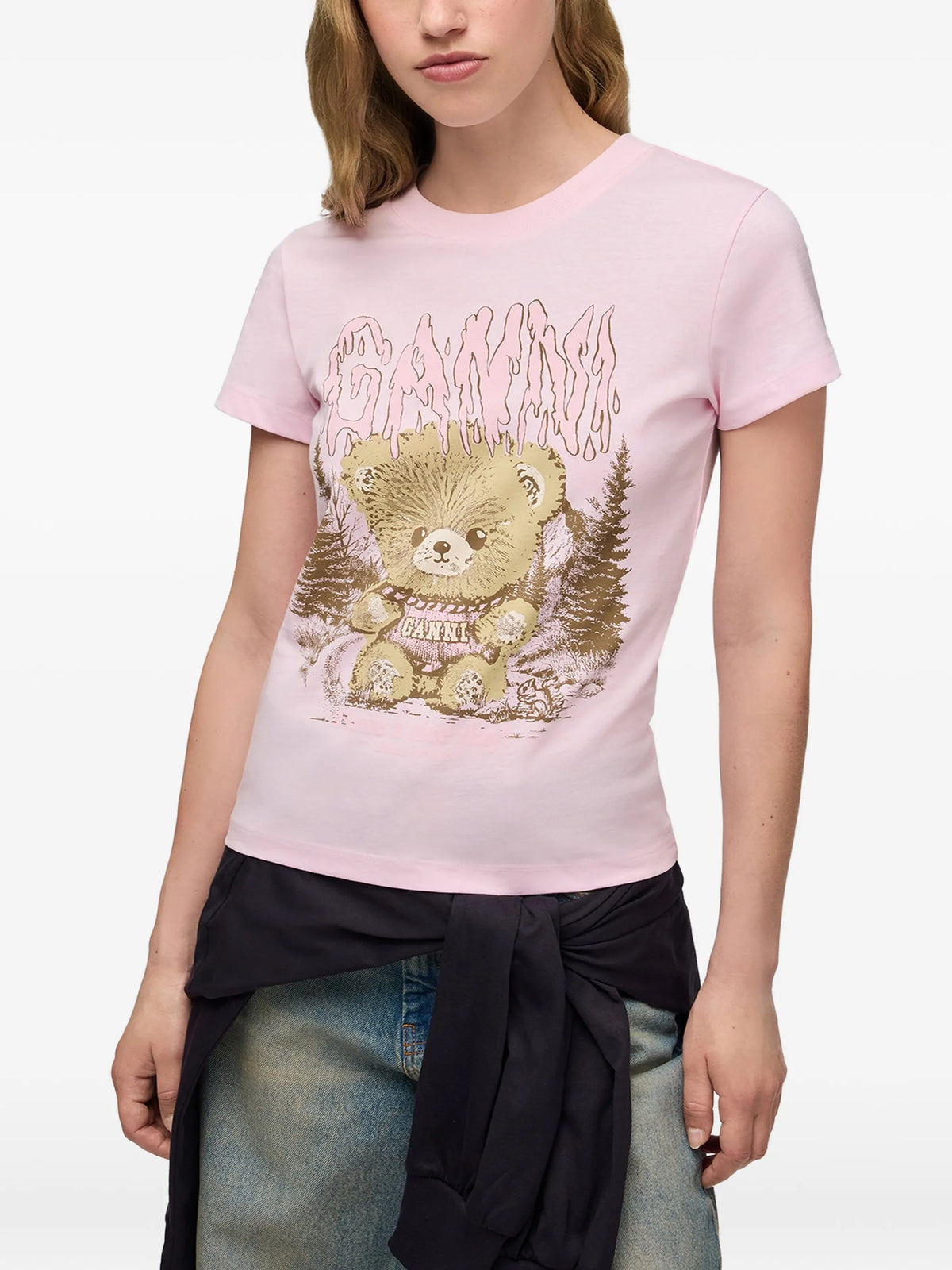 baby-fit T-shirt with forest teddy