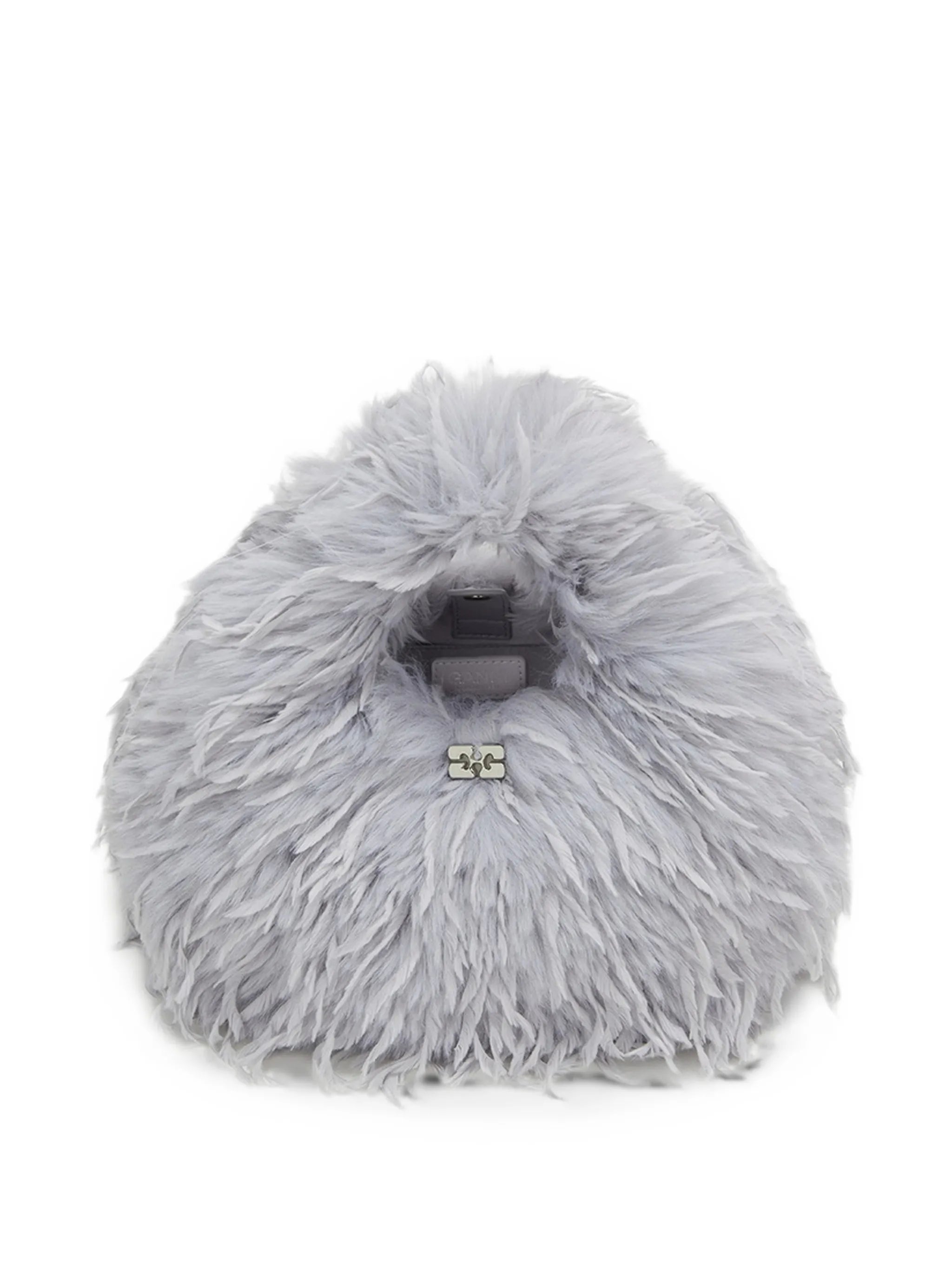 mini bag in blue feathers