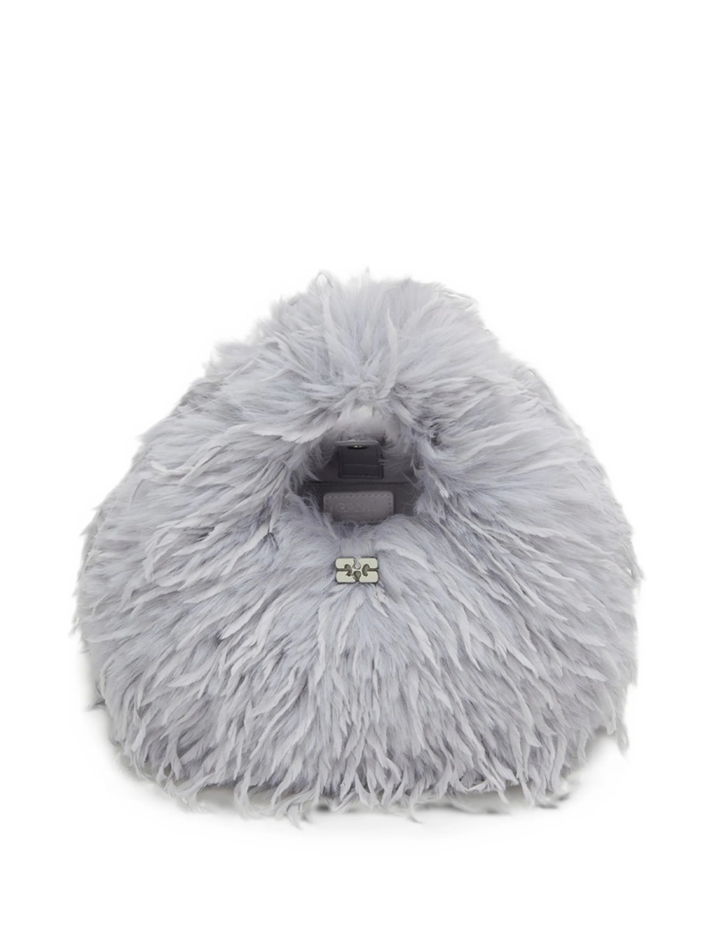 mini bag in blue feathers