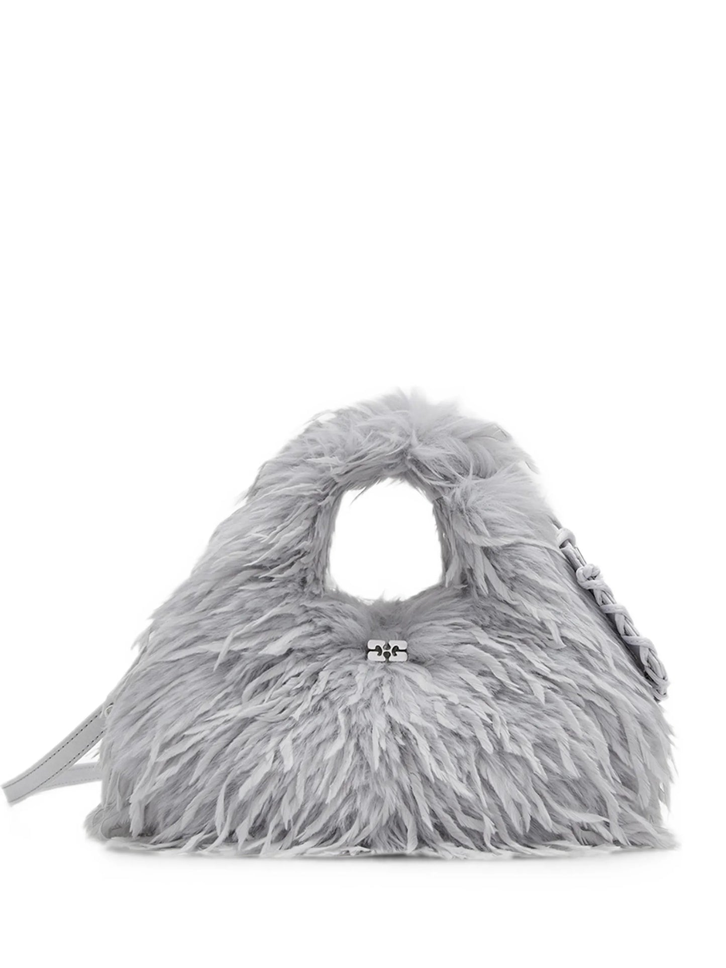 mini bag in blue feathers