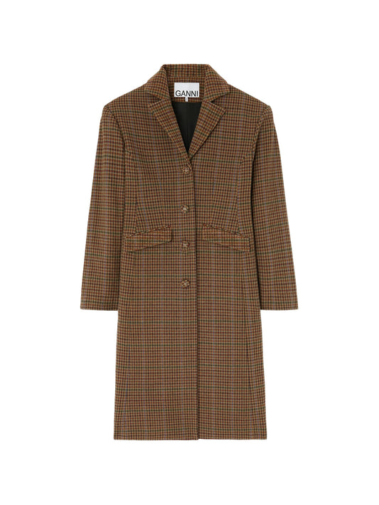 coat in check twill
