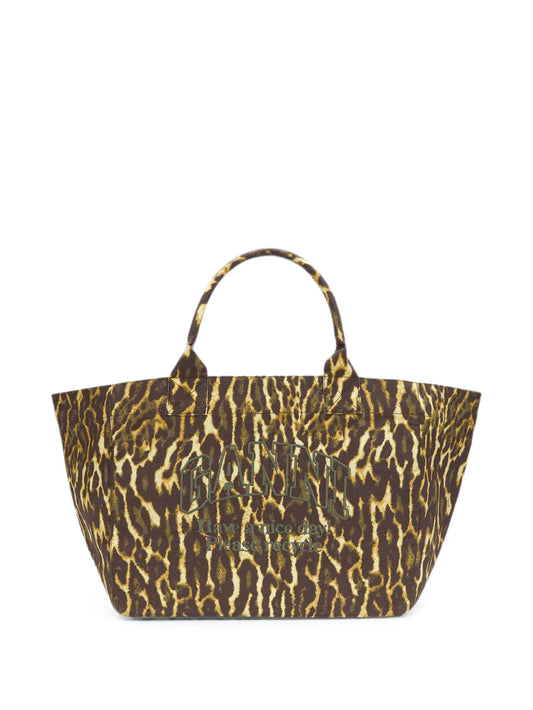 XXL leopard-print tote bag