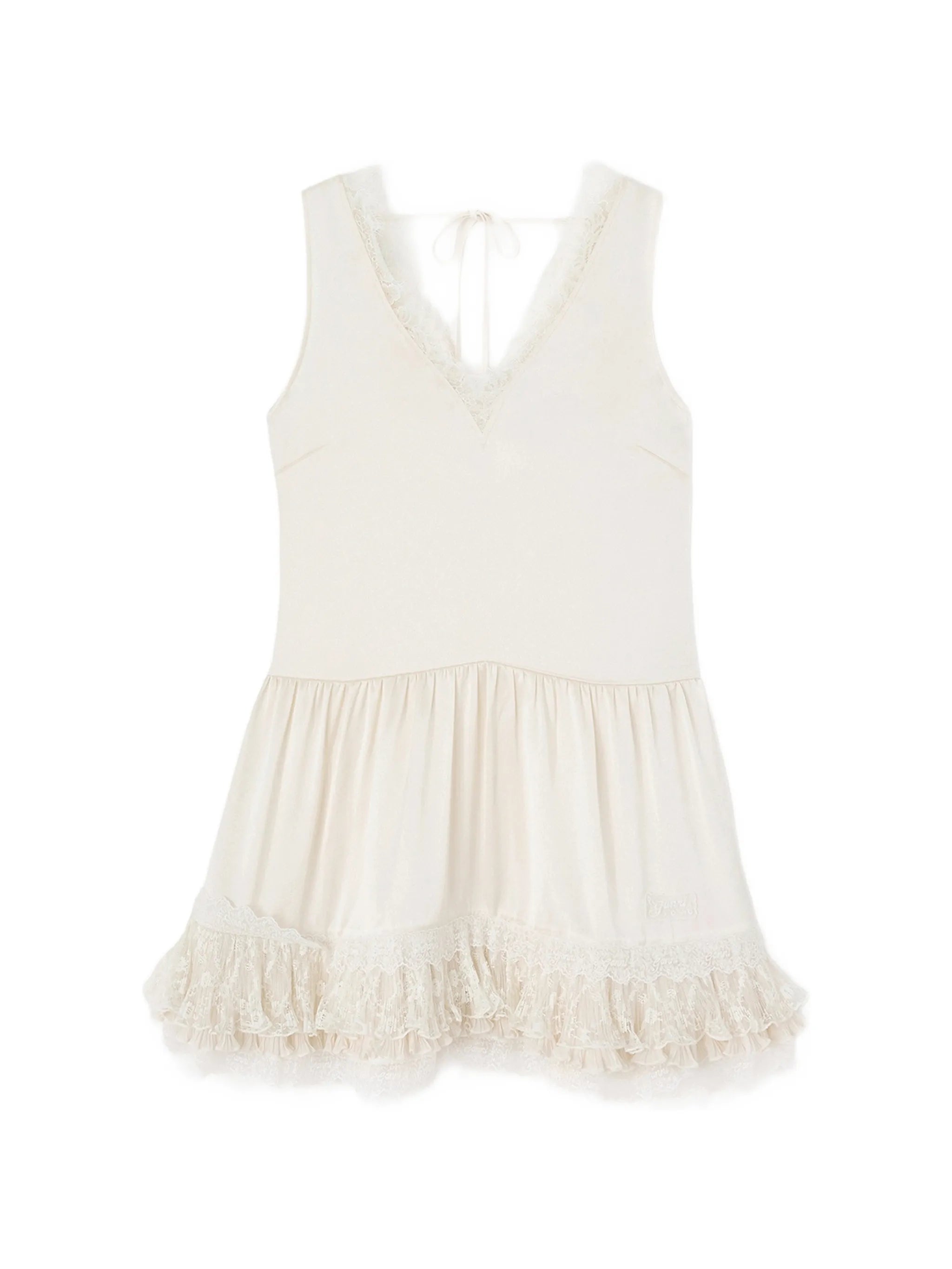 dress in lace satin