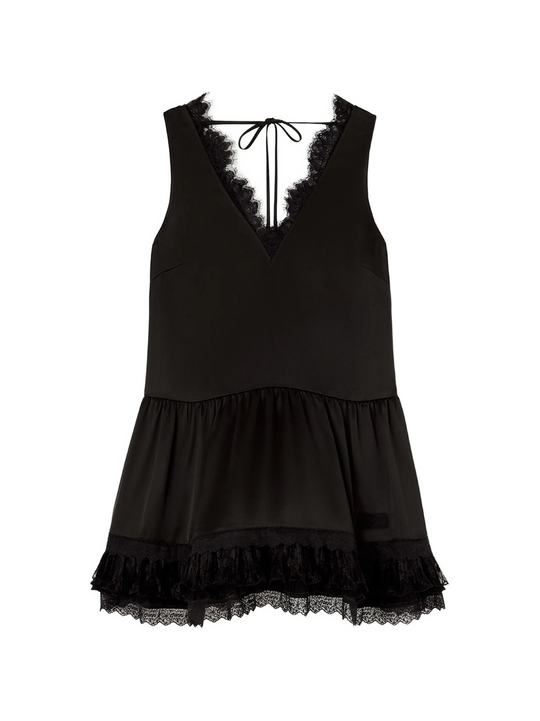 dress in lace satin