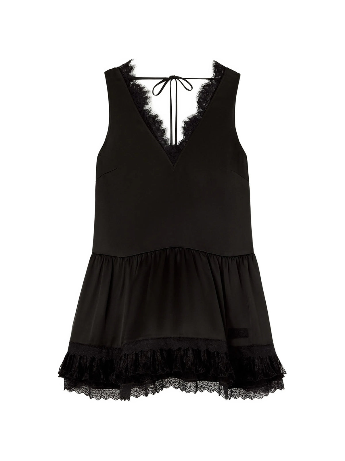 dress in lace satin